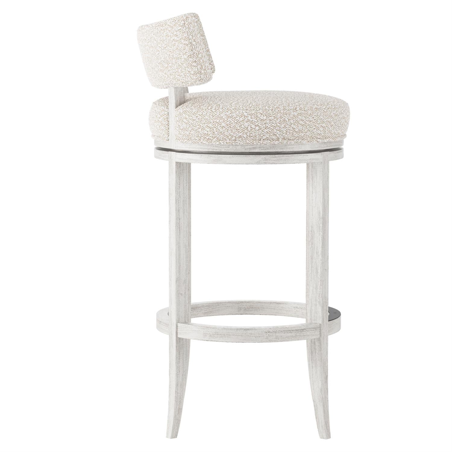 Bernhardt Furniture Hirsch Fabric Bar Stool in Glacier White