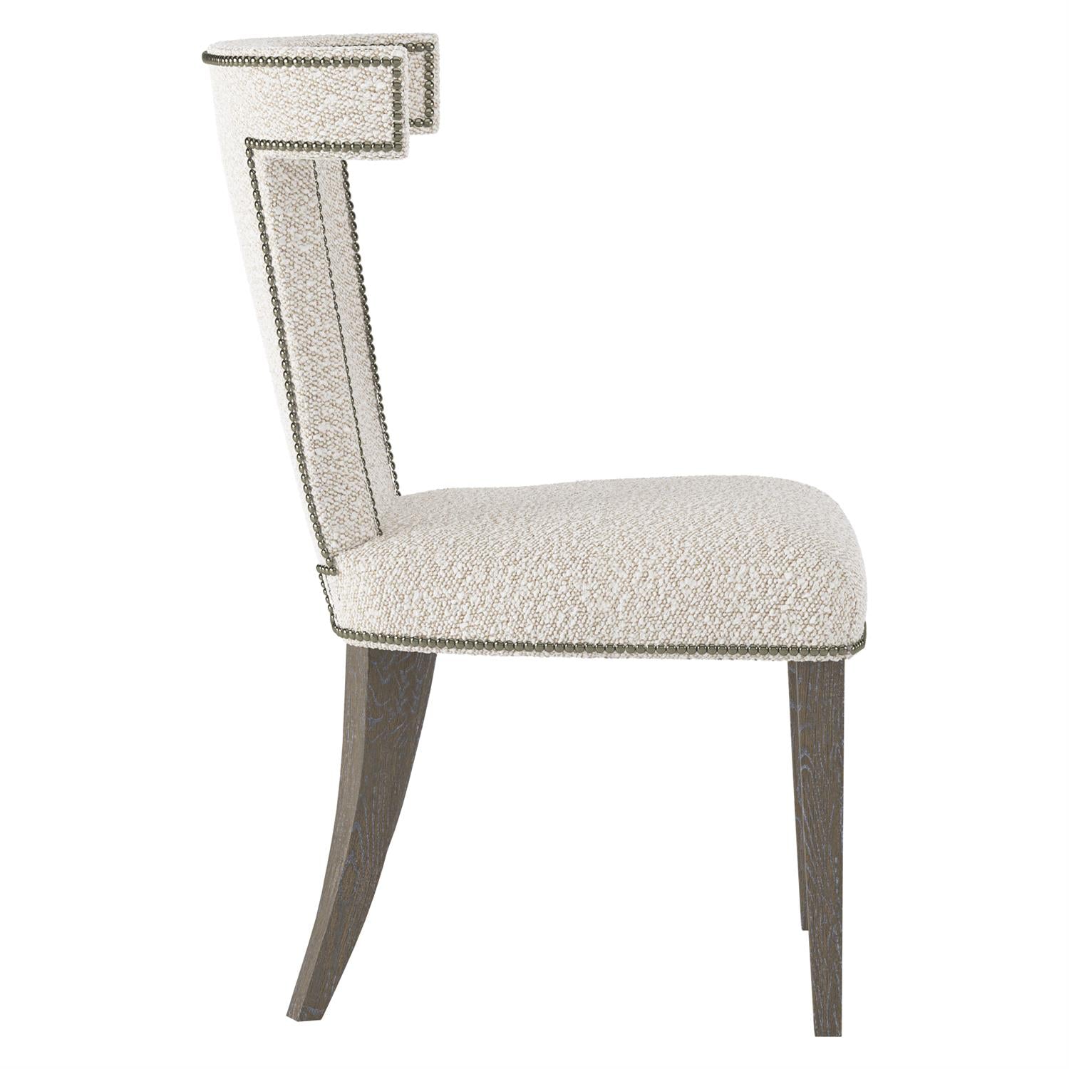 Bernhardt Furniture Remy Fabric Side Chair in White/Portobello