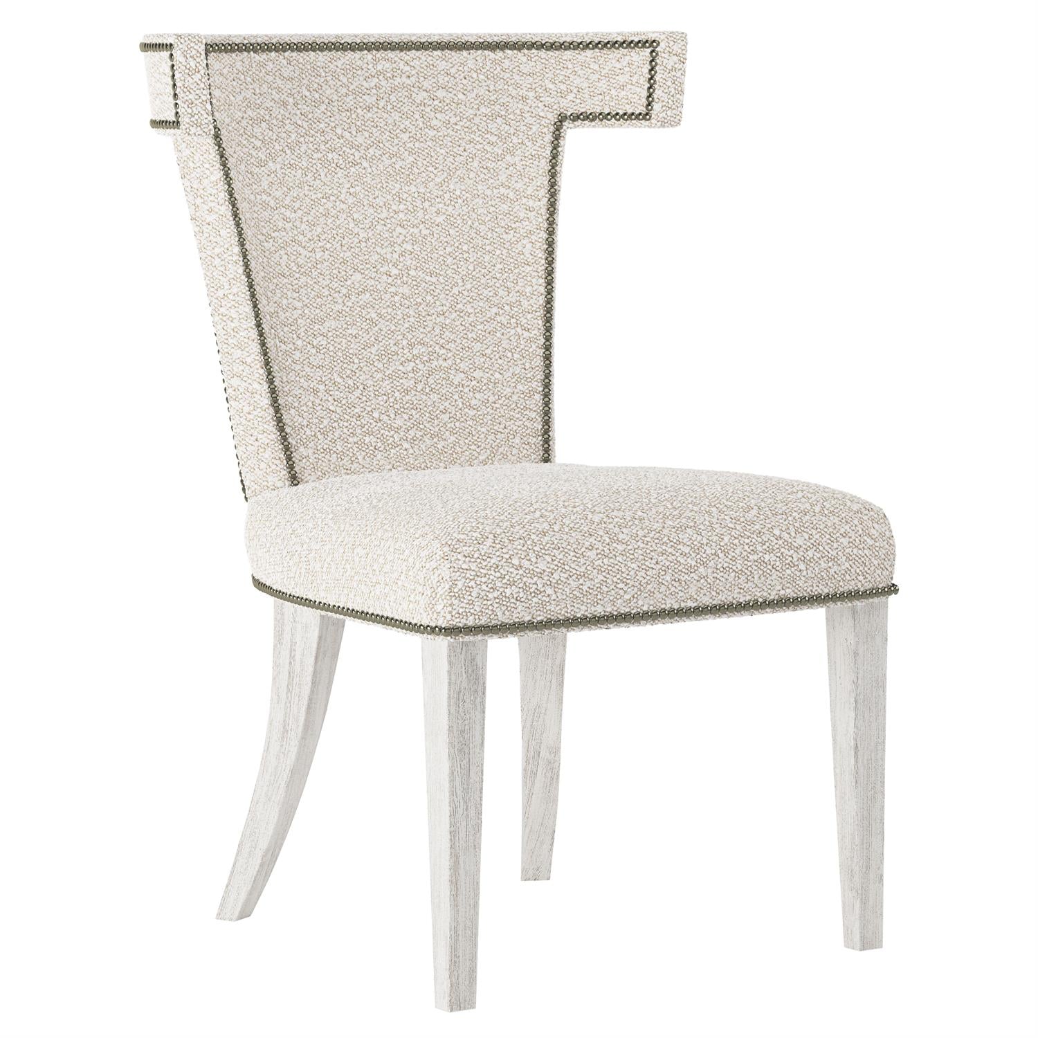 Bernhardt Furniture Remy Fabric Side Chair in Glacier White