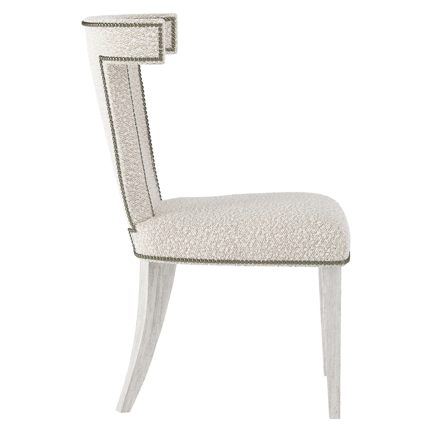 Bernhardt Furniture Remy Fabric Side Chair in Glacier White