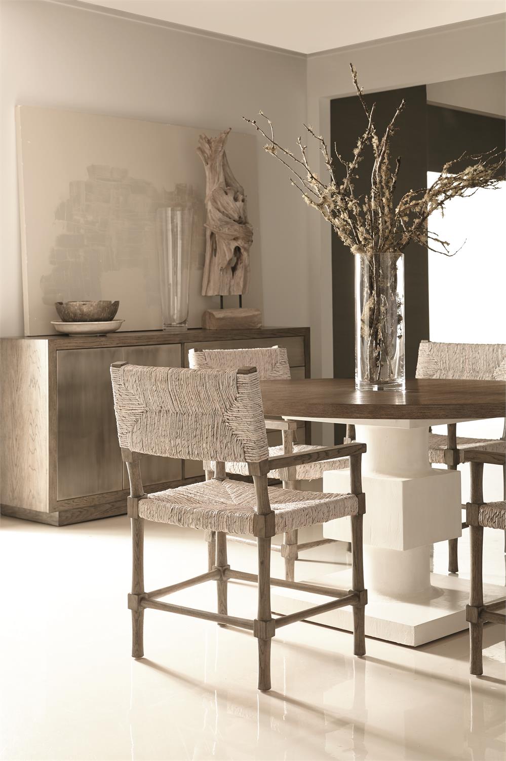 Bernhardt Furniture Palma Arm Chair in Rustic Grey