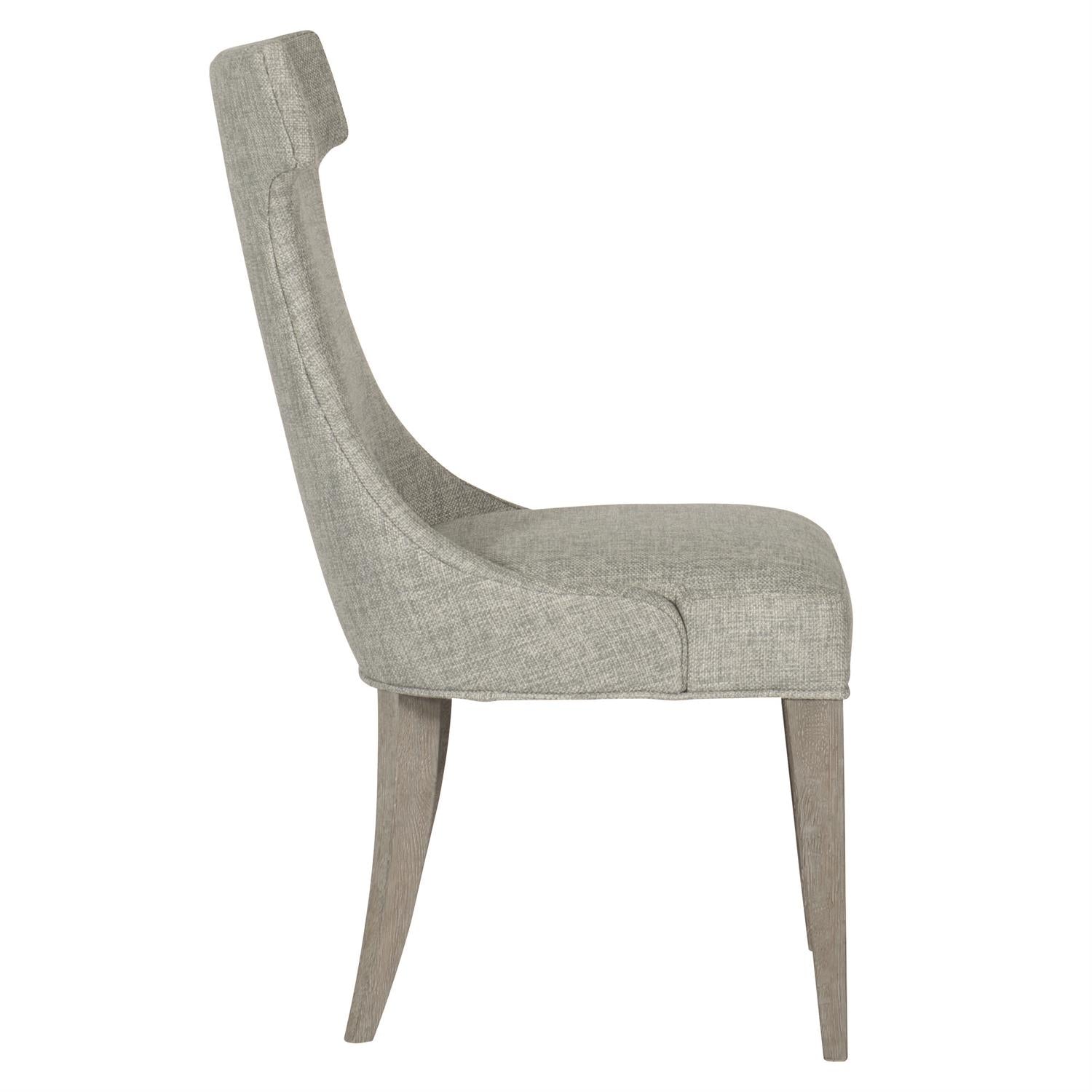 Bernhardt Furniture Tahlia Fabric Side Chair in Grey/Weathered Greige
