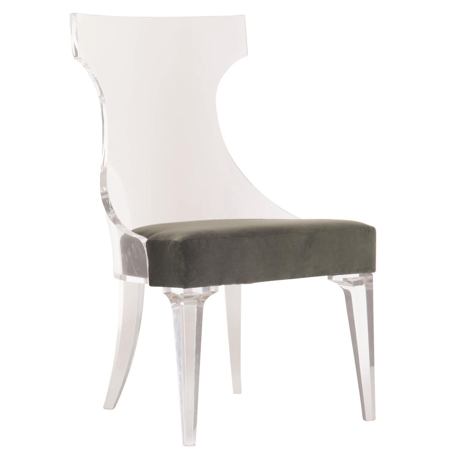 Bernhardt Furniture Tahlia Fabric Side Chair in Clear/Gray