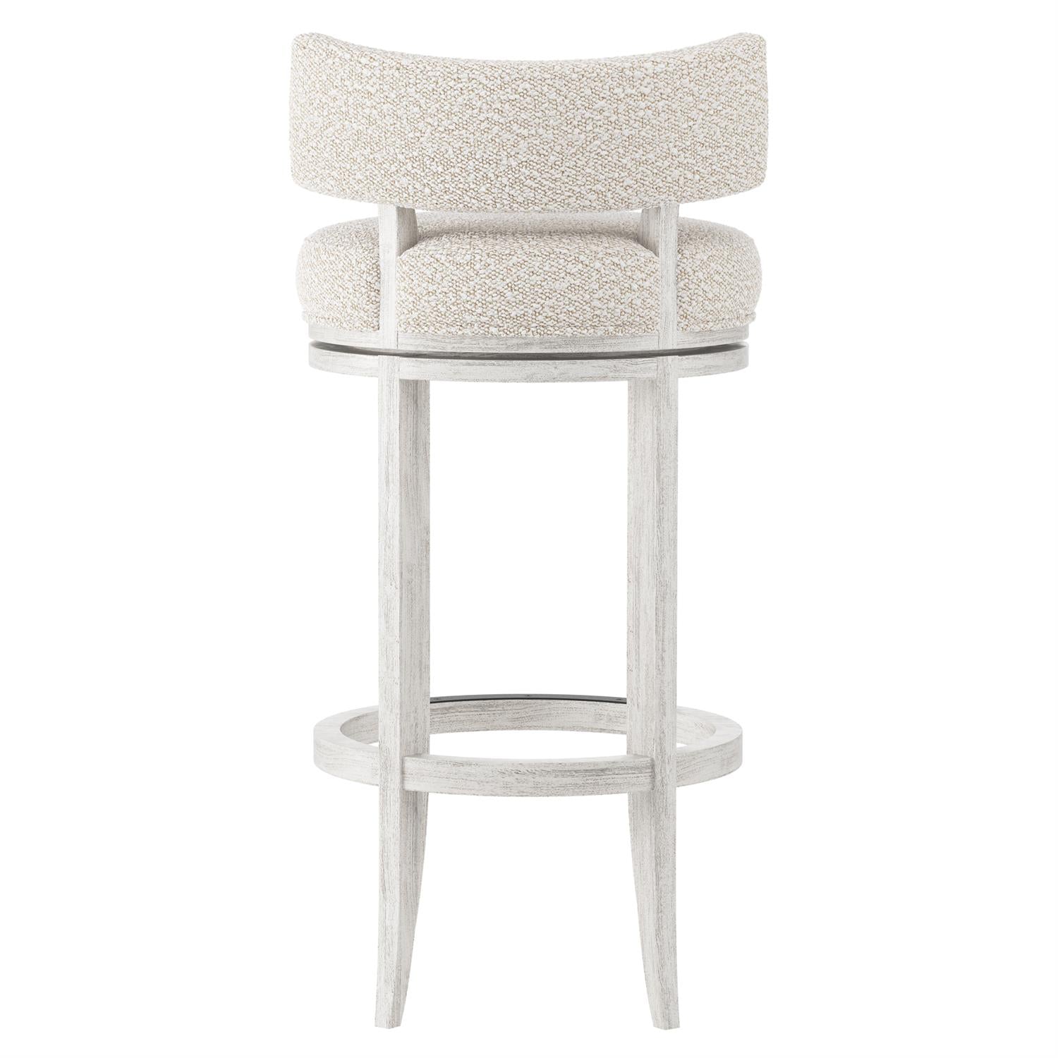 Bernhardt Furniture Hirsch Fabric Bar Stool in Glacier White