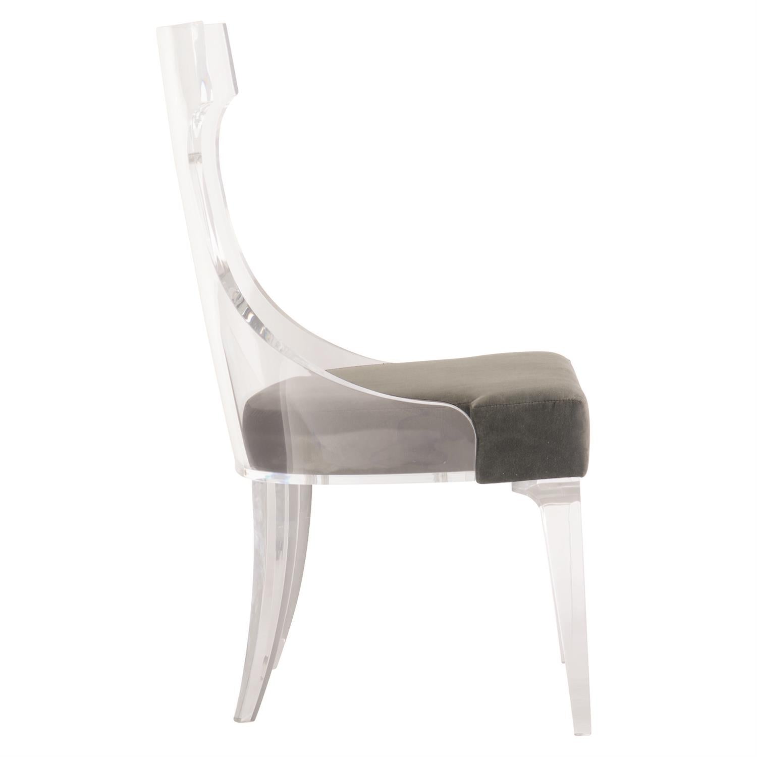 Bernhardt Furniture Tahlia Fabric Side Chair in Clear/Gray