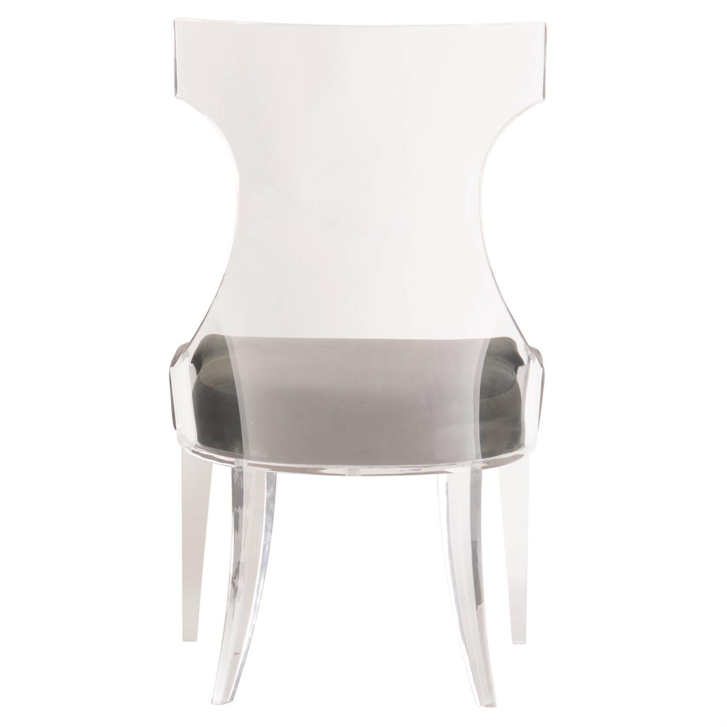 Bernhardt Furniture Tahlia Fabric Side Chair in Clear/Gray