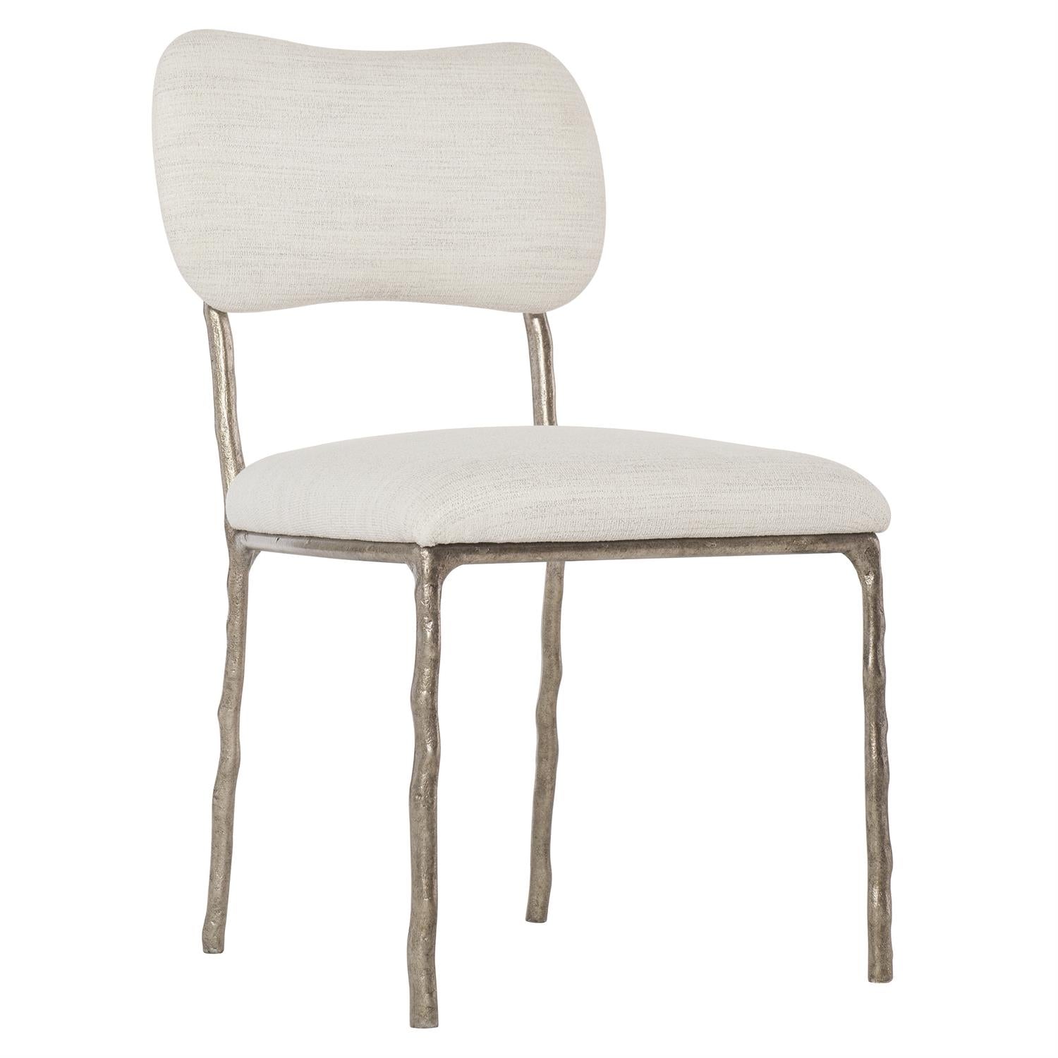 Bernhardt Furniture Atticus Fabric Side Chair in White/Bronze