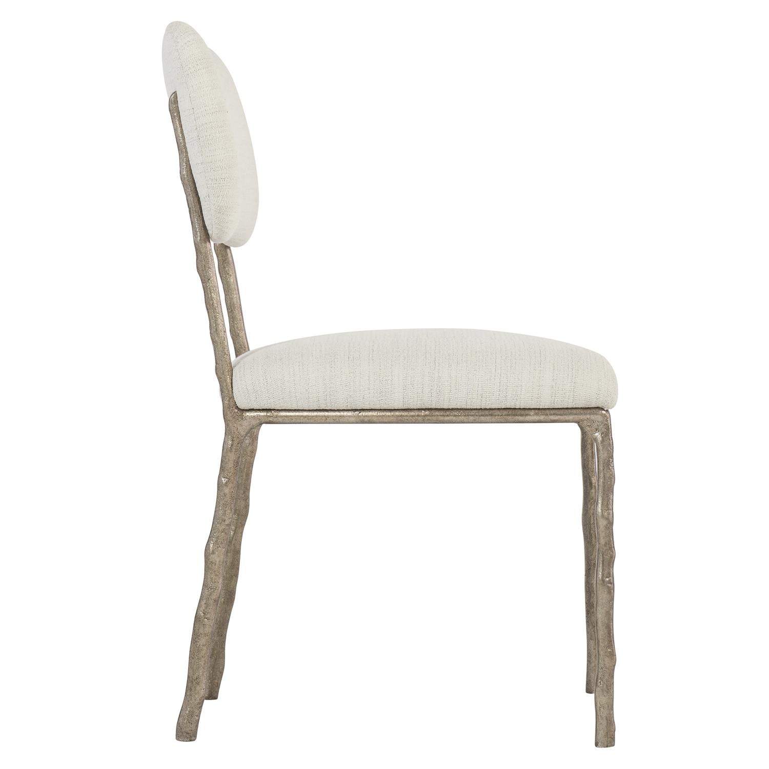 Bernhardt Furniture Atticus Fabric Side Chair in White/Bronze