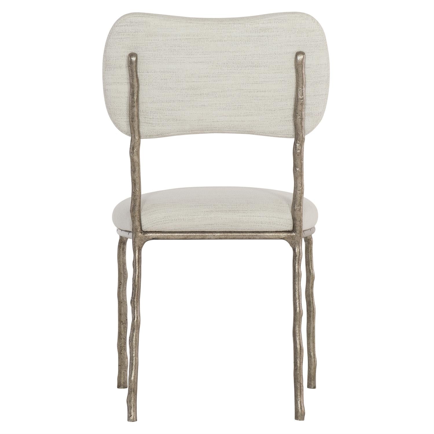 Bernhardt Furniture Atticus Fabric Side Chair in White/Bronze