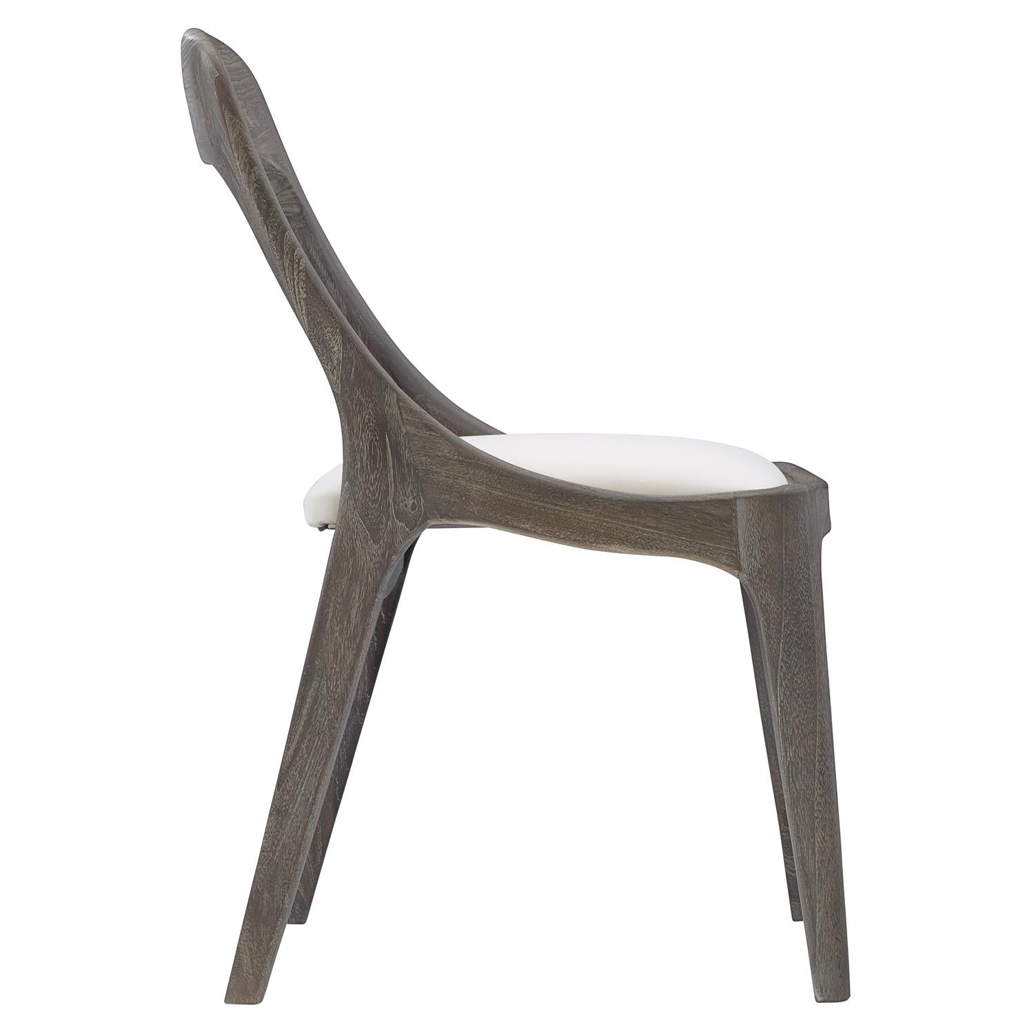 Bernhardt Furniture Kellan Fabric Side Chair in White/Smoked Truffle