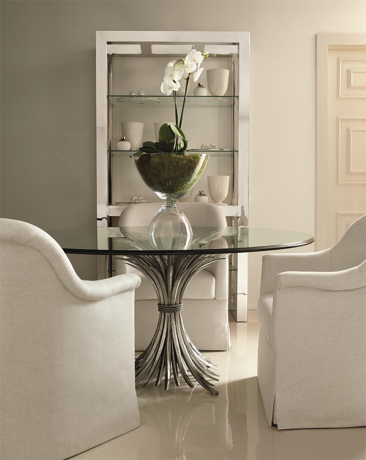 Bernhardt Furniture Somerset 48" Round Dining Table in Silver Leaf