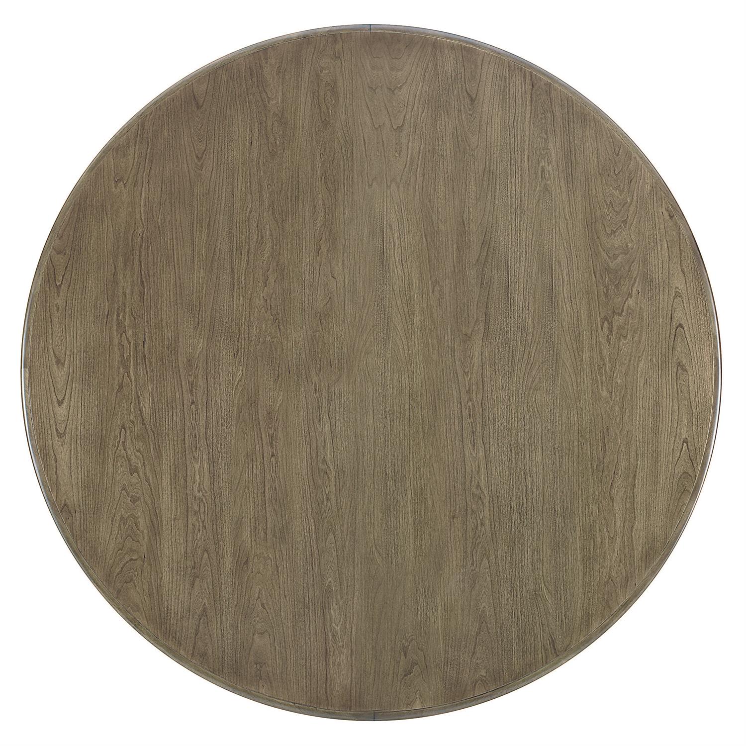 Bernhardt Furniture Newberry Round Dining Table in Rustic Grey/White Plaster