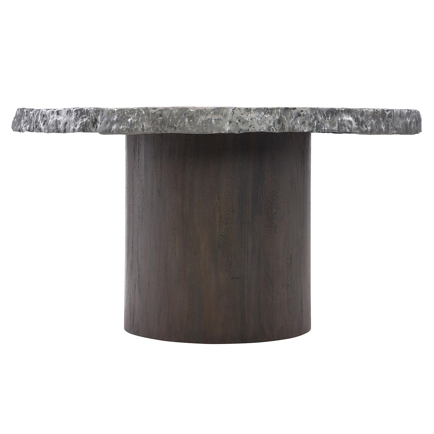 Bernhardt Furniture Cahill Round Dining Table in Gray Brown