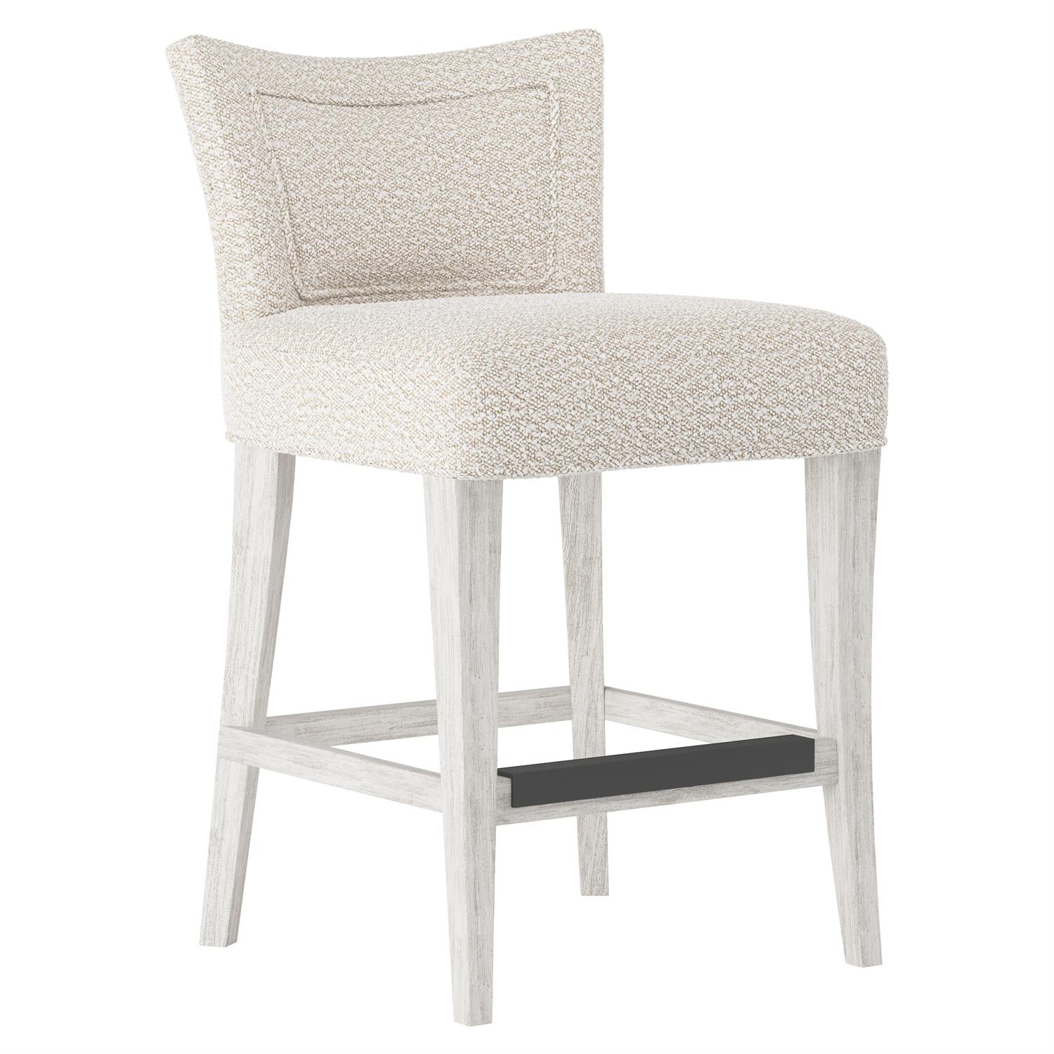 Bernhardt Furniture Giles Fabric Counter Stool in Glacier White