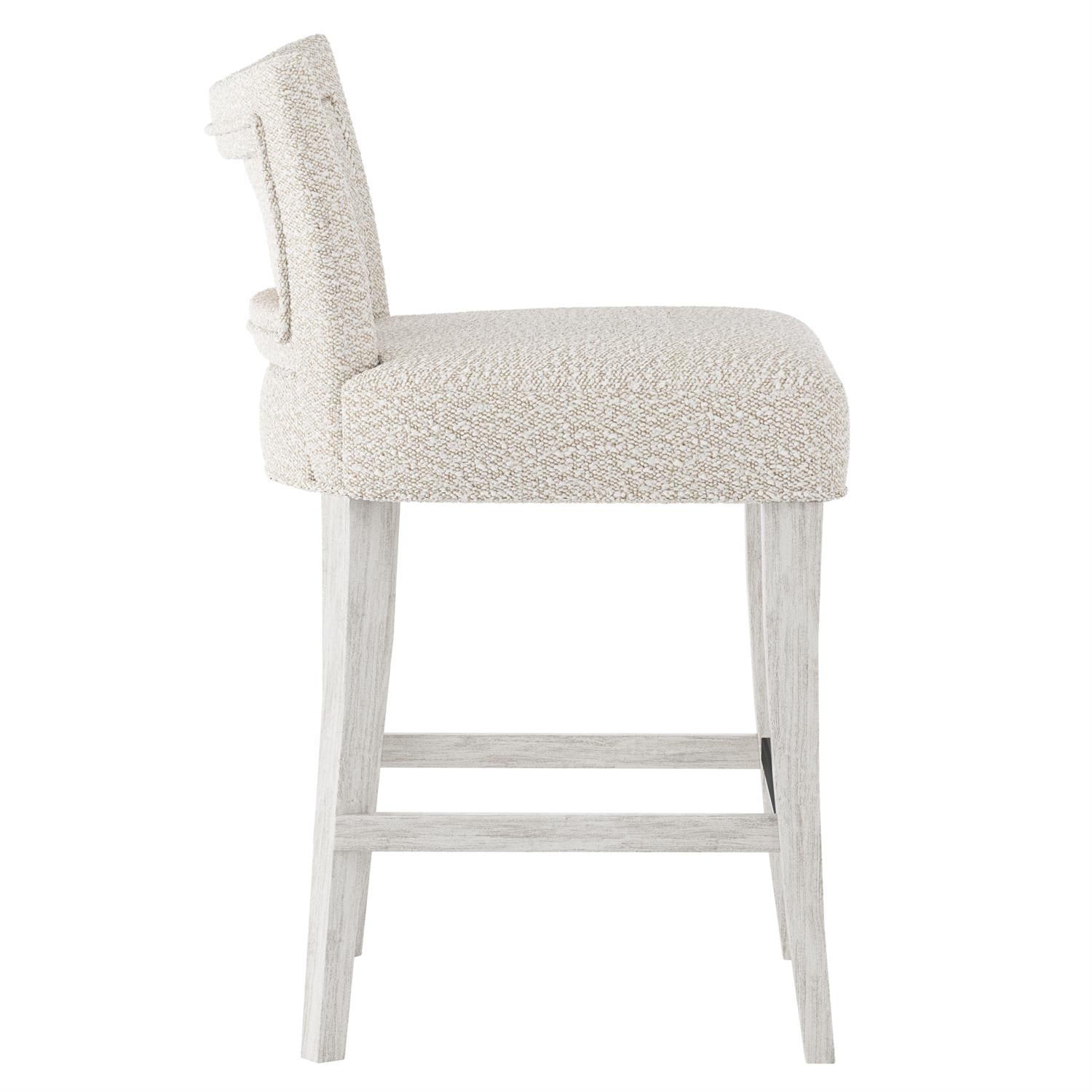 Bernhardt Furniture Giles Fabric Counter Stool in Glacier White