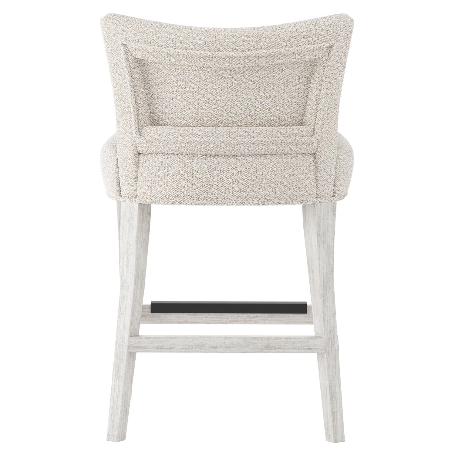 Bernhardt Furniture Giles Fabric Counter Stool in Glacier White