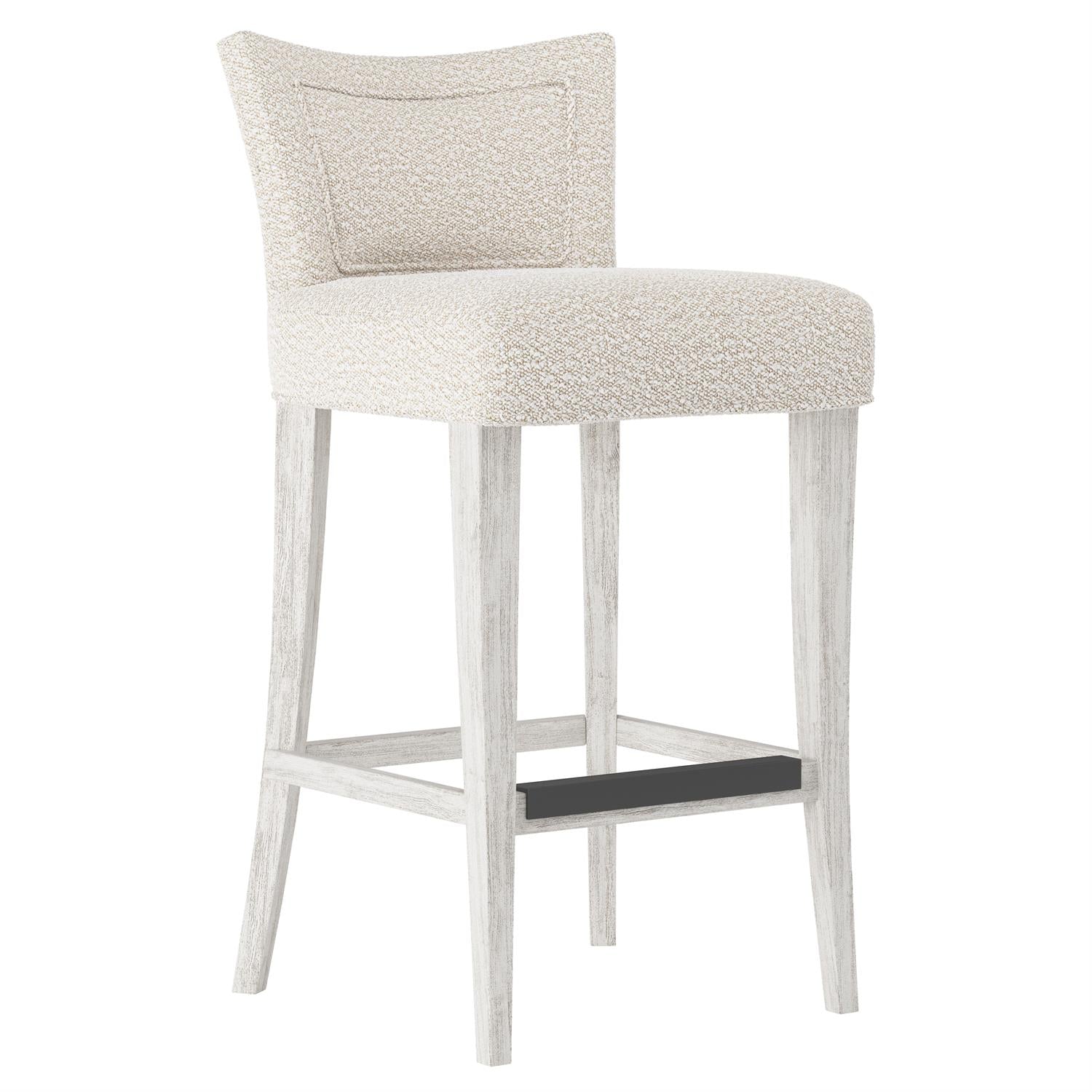 Bernhardt Furniture Giles Fabric Bar Stool in Glacier White
