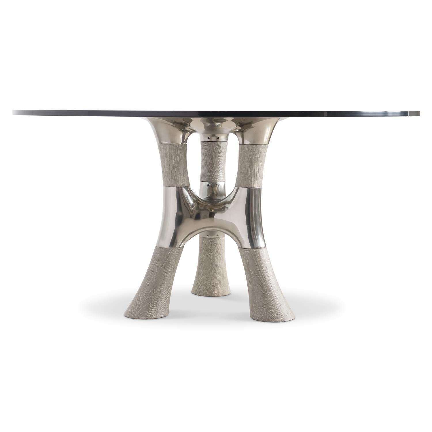 Bernhardt Furniture Dalton 54" Round Dining Table in Light Bronze