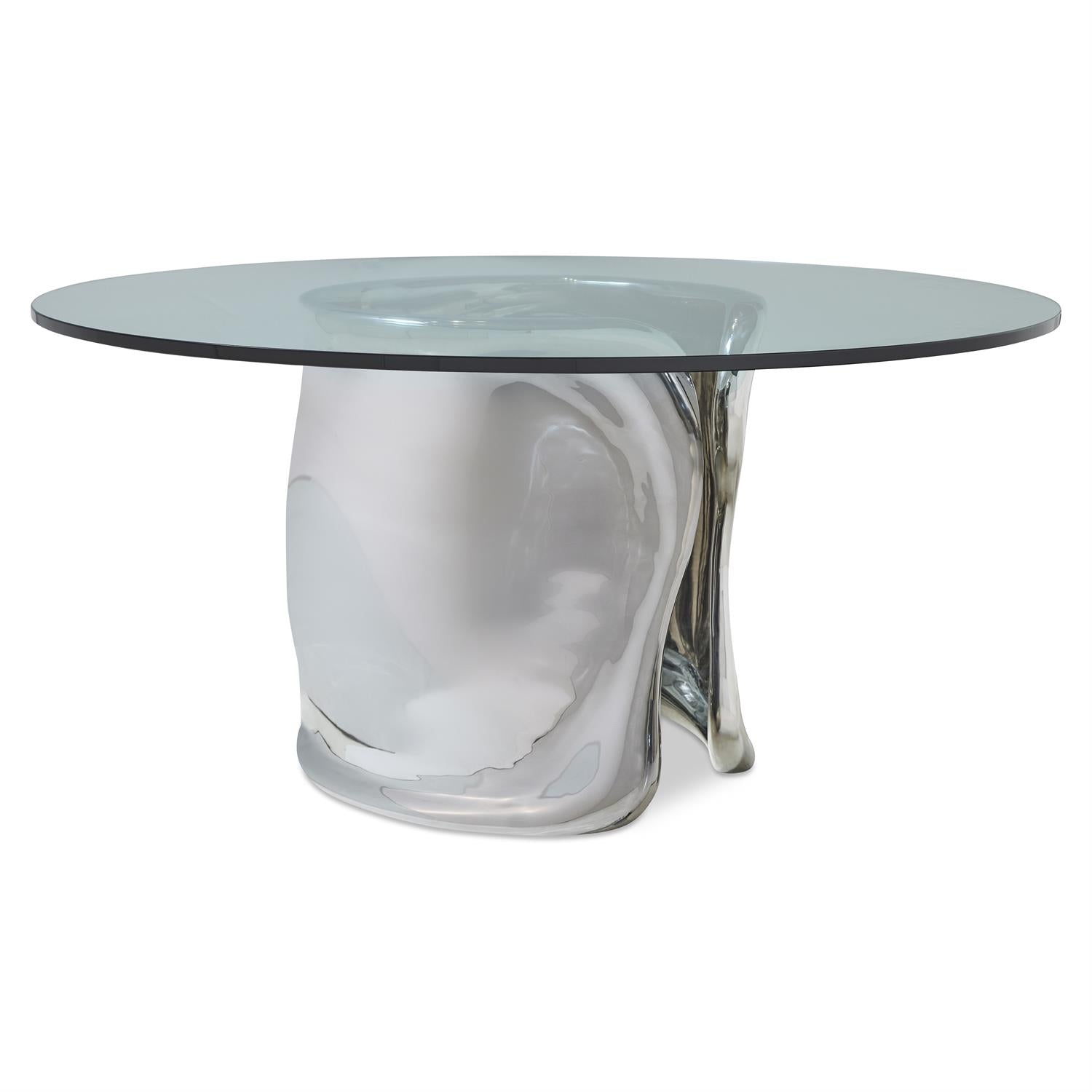 Bernhardt Furniture Agnès 54" Round Dining Table in Silver