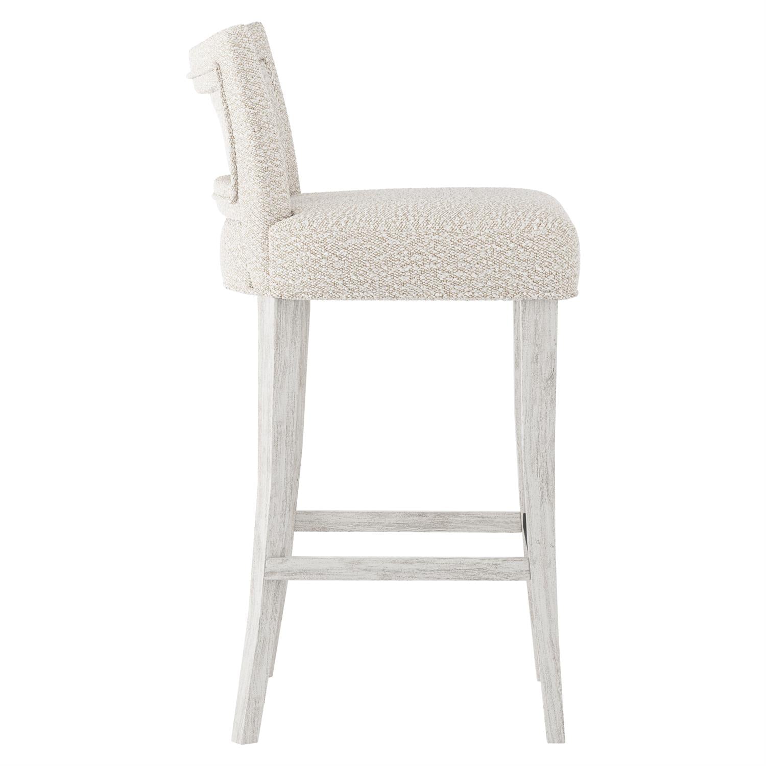 Bernhardt Furniture Giles Fabric Bar Stool in Glacier White