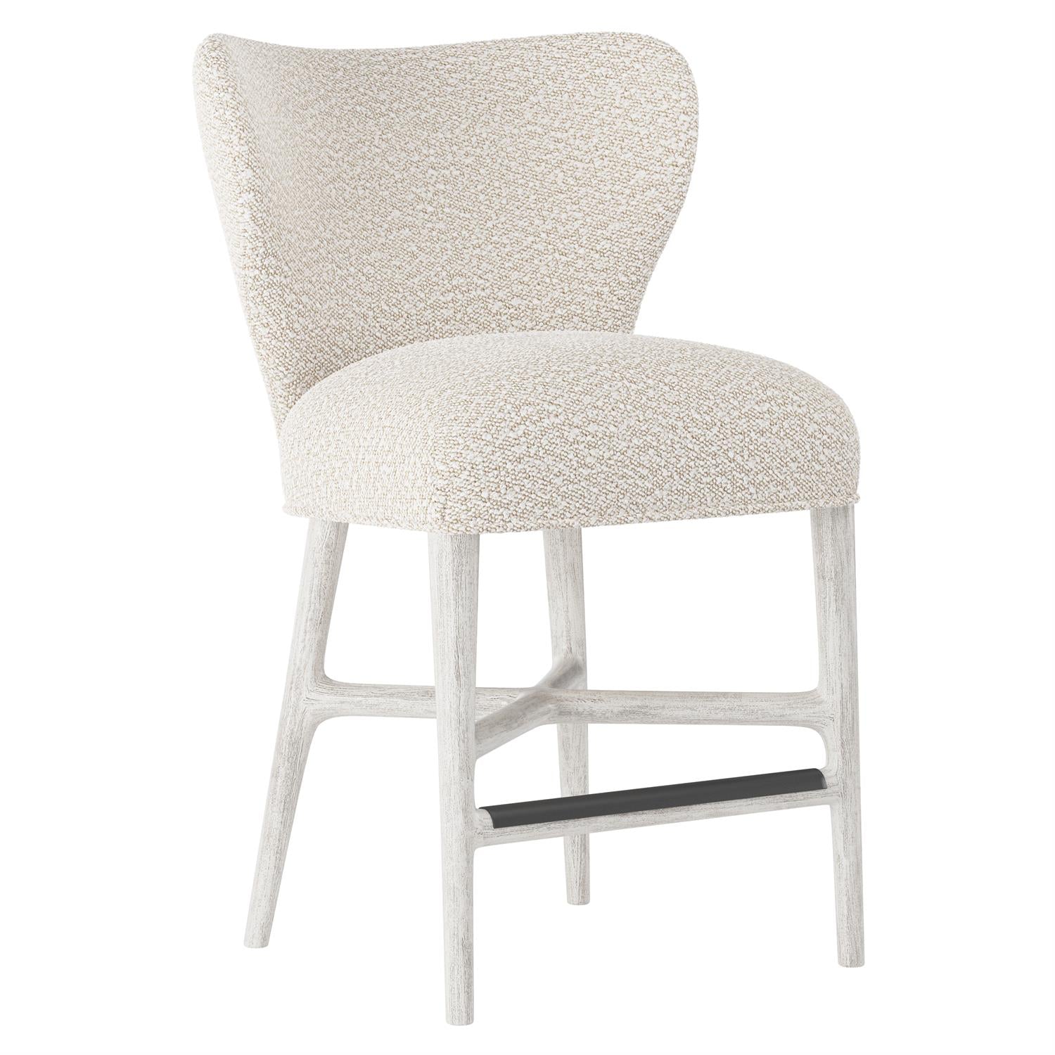 Bernhardt Furniture Kemp Fabric Counter Stool in Glacier White
