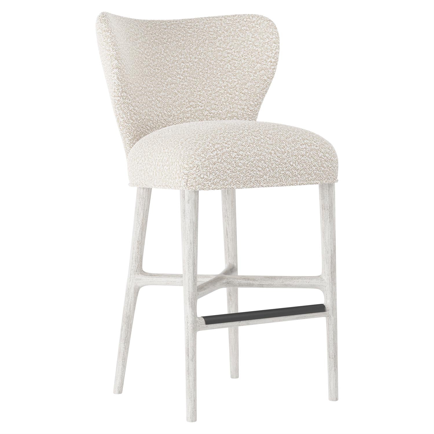 Bernhardt Furniture Kemp Fabric Bar Stool in Glacier White