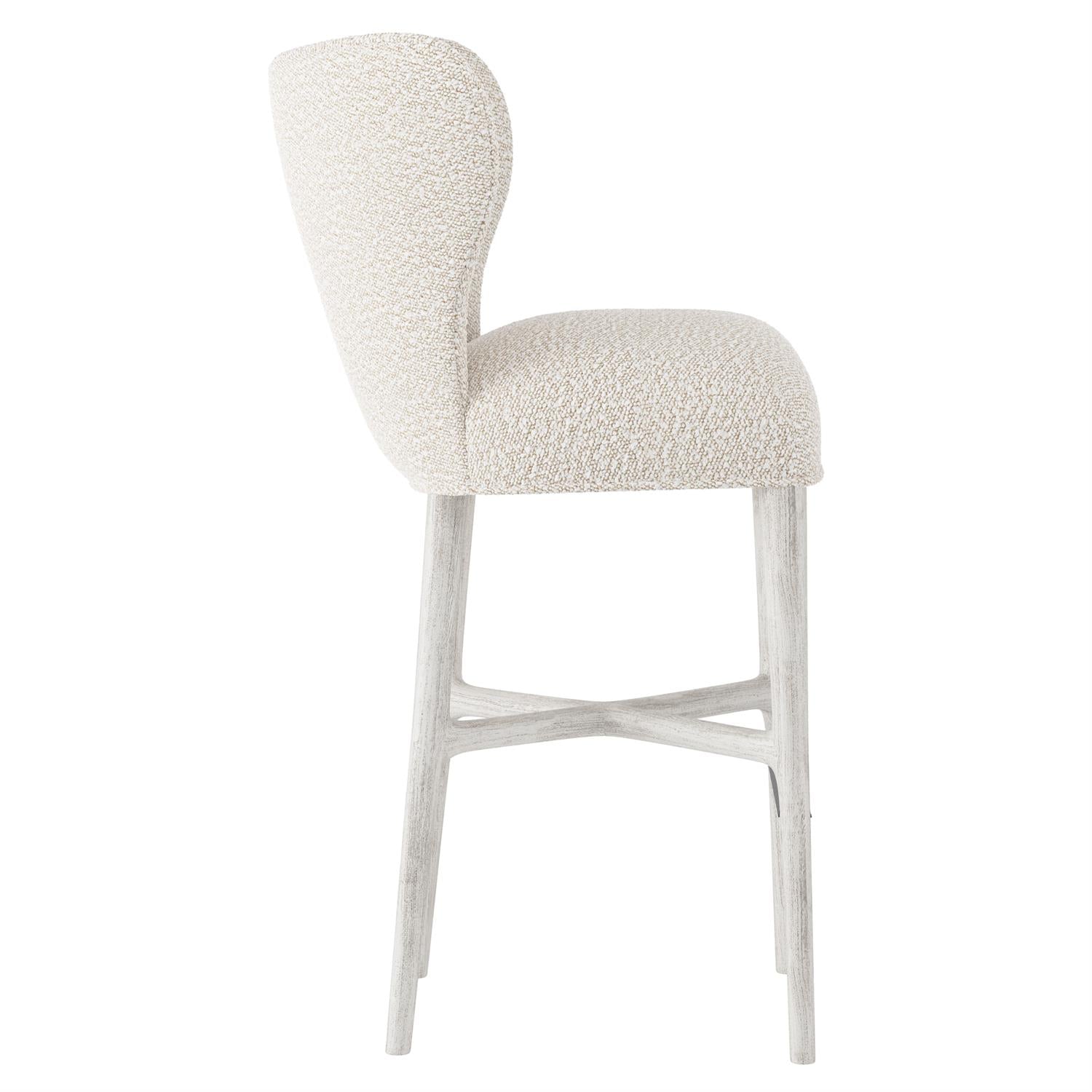 Bernhardt Furniture Kemp Fabric Bar Stool in Glacier White