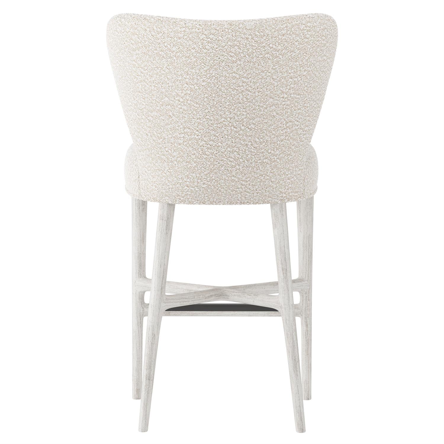 Bernhardt Furniture Kemp Fabric Bar Stool in Glacier White
