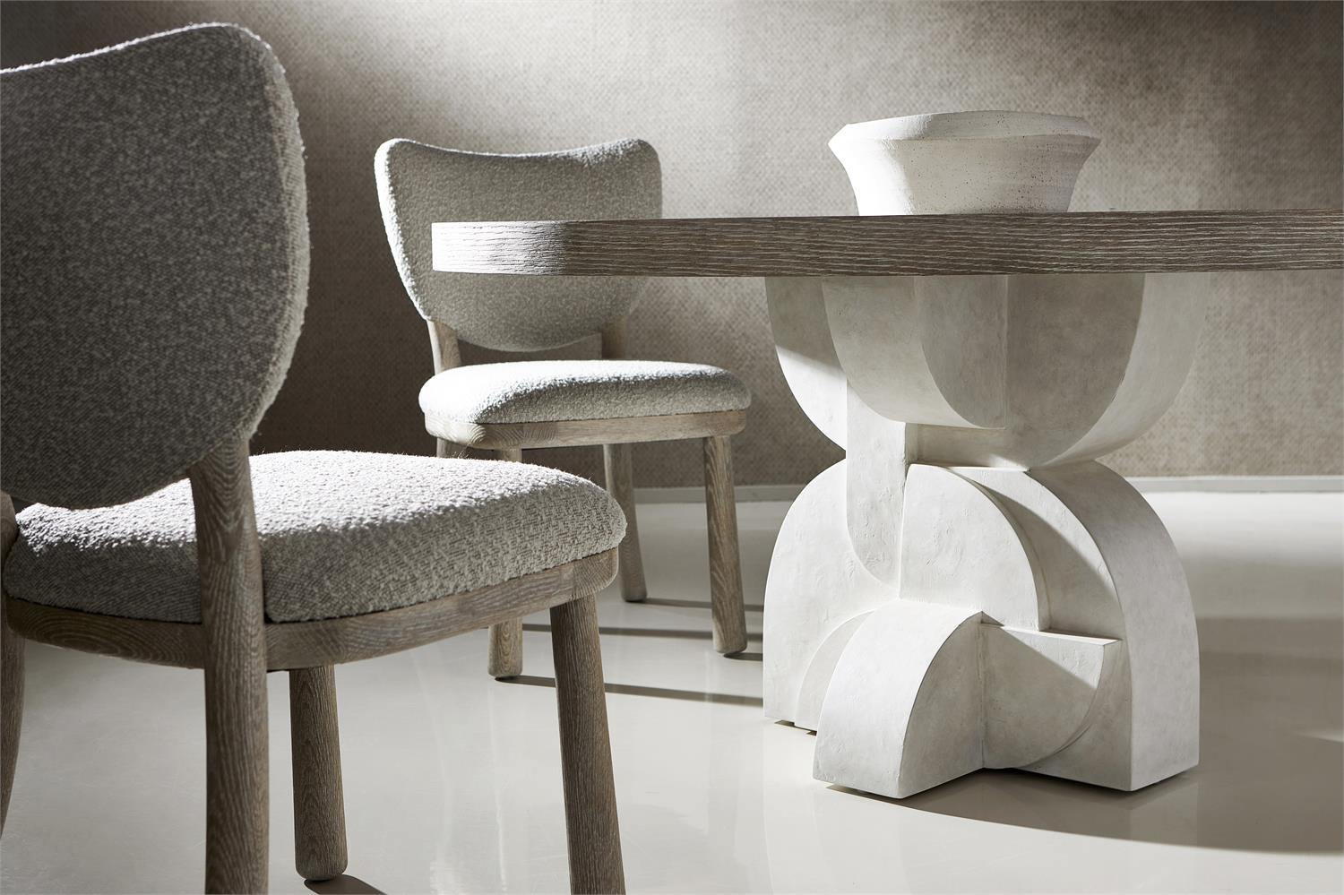 Bernhardt Furniture Anzu Fabric Side Chair in Flaxen