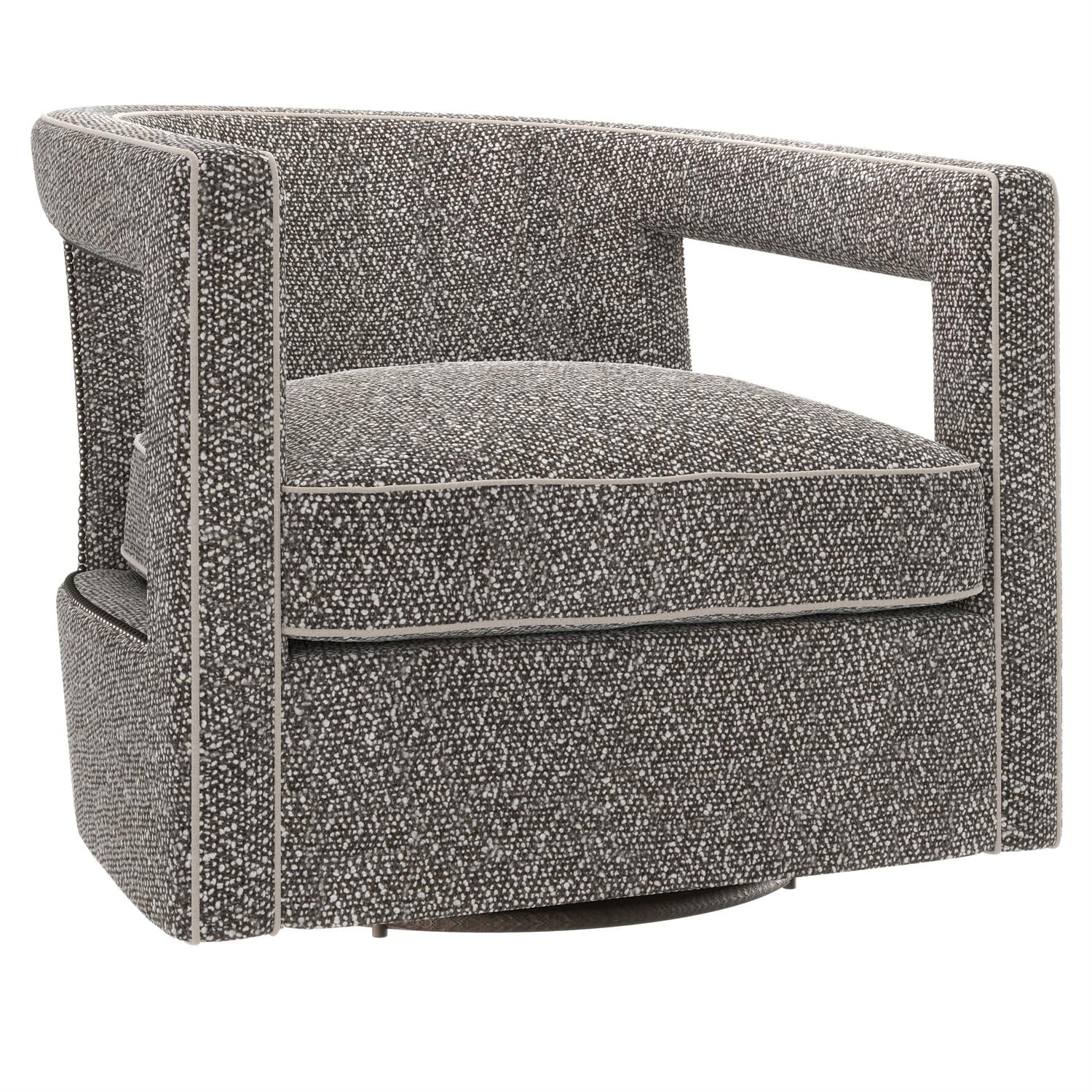 Bernhardt Furniture Alana Fabric Swivel Chair in Gray