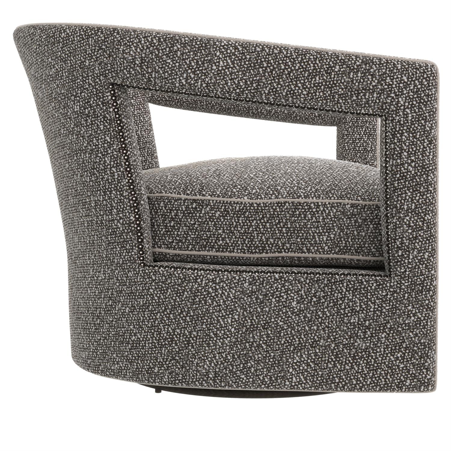 Bernhardt Furniture Alana Fabric Swivel Chair in Gray