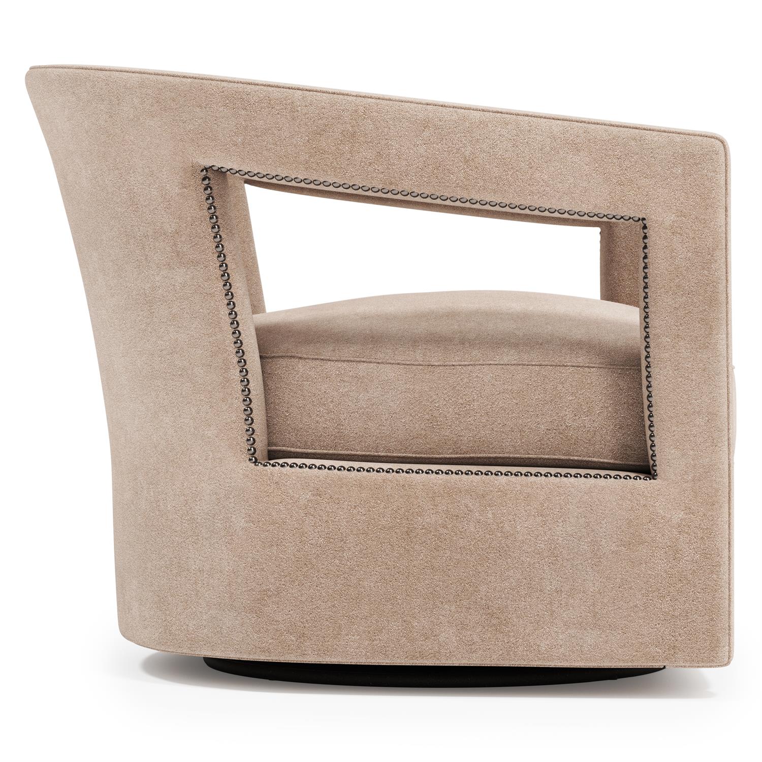 Bernhardt Furniture Alana Fabric Swivel Chair in Beige