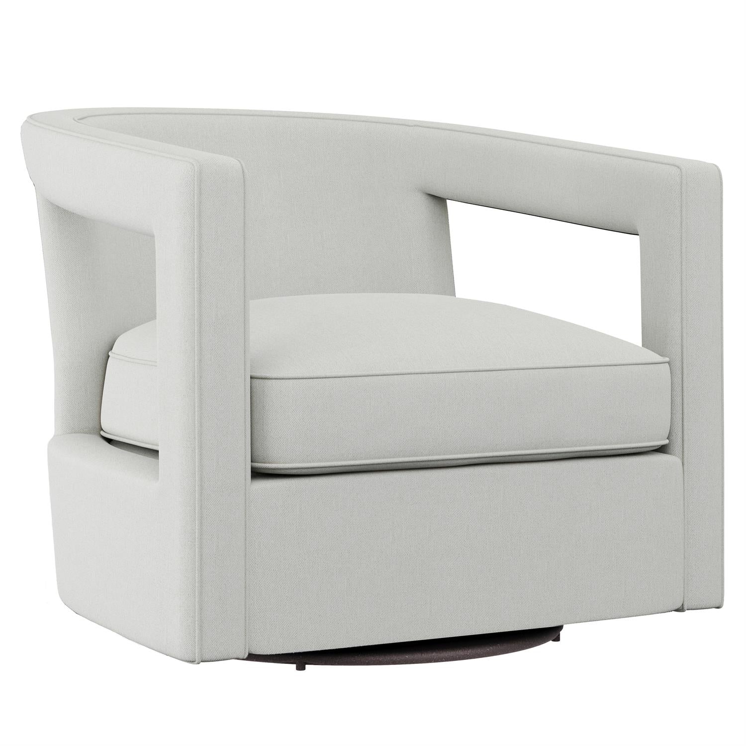 Bernhardt Furniture Alana Fabric Swivel Chair in Off-White