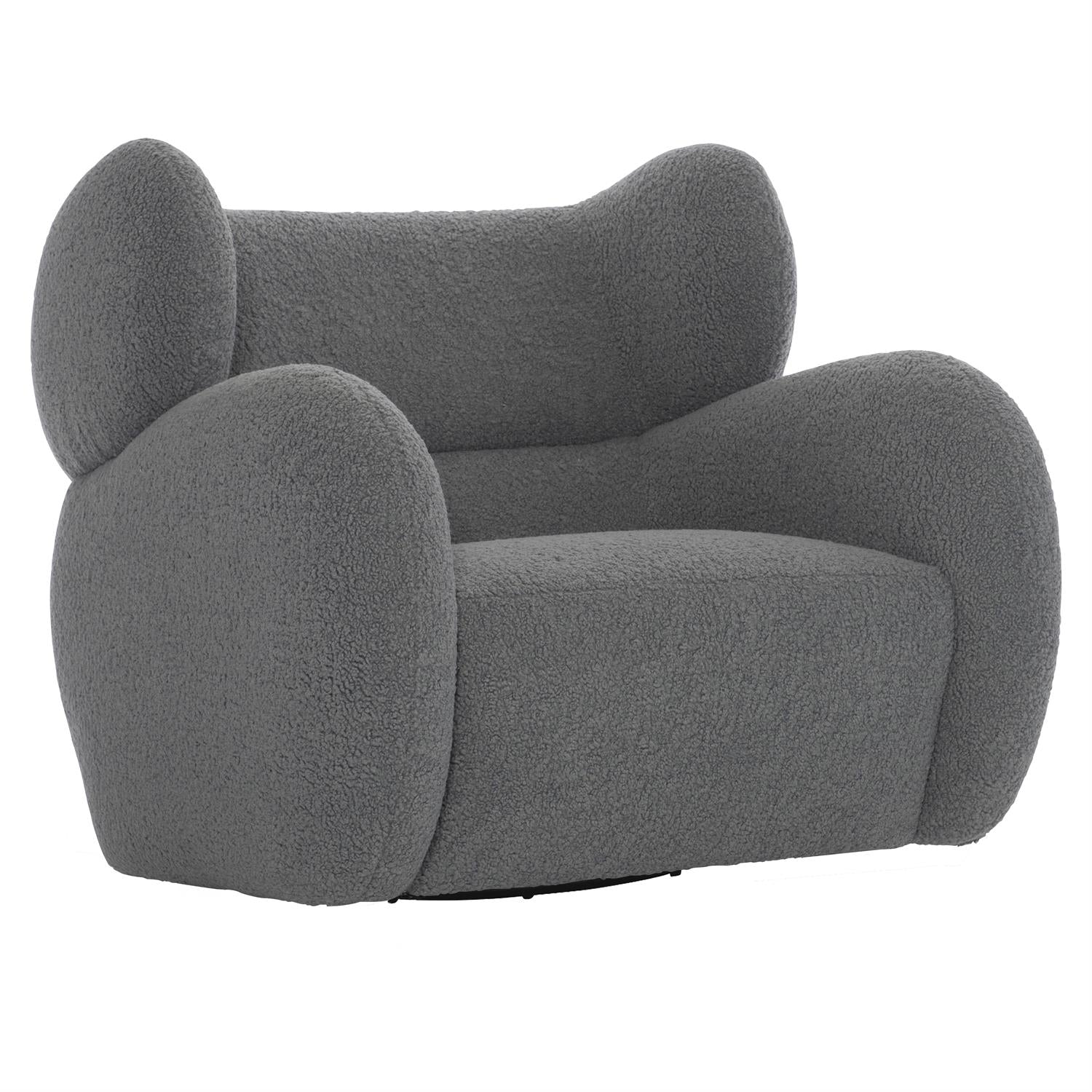 Bernhardt Furniture Pablo Fabric Swivel Chair in Gray