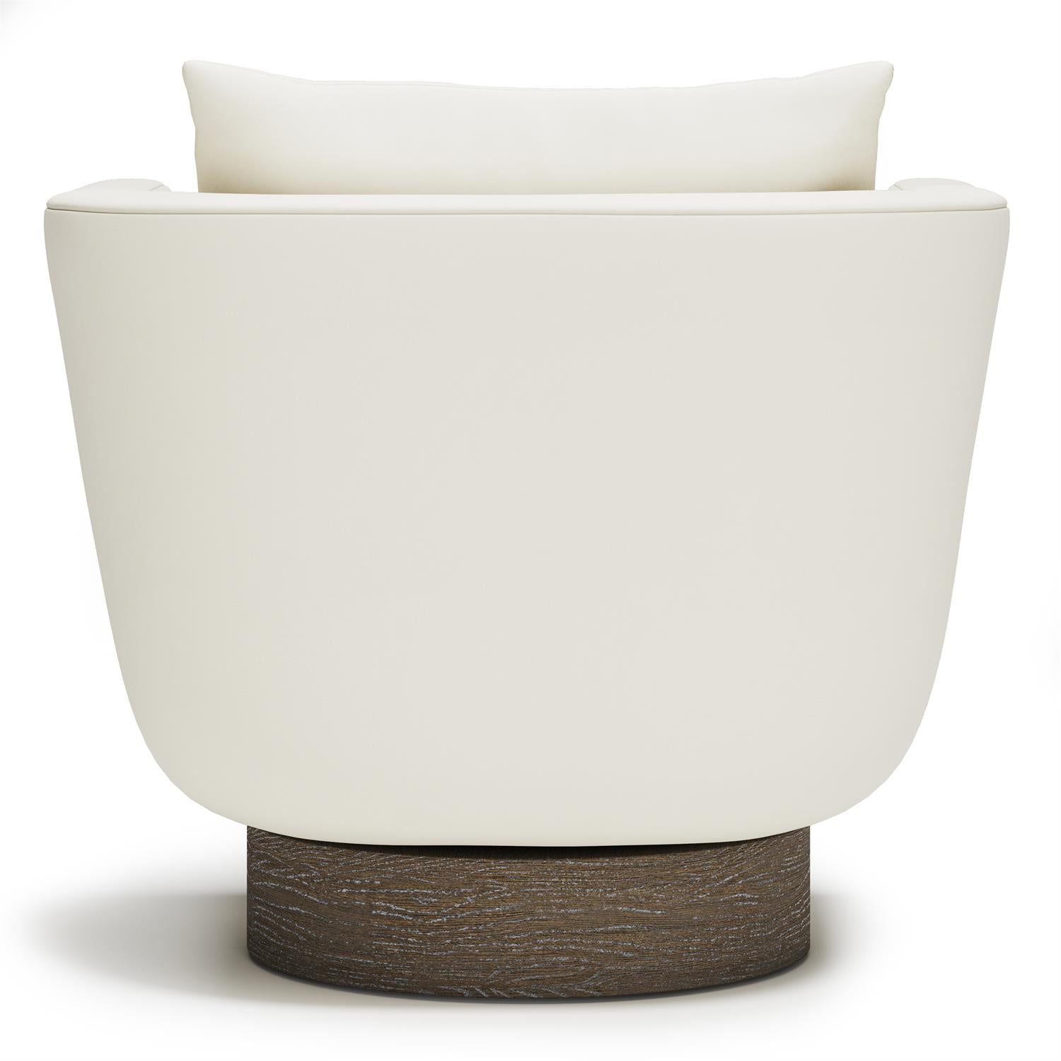 Bernhardt Furniture Gemma Leather Swivel Chair in White