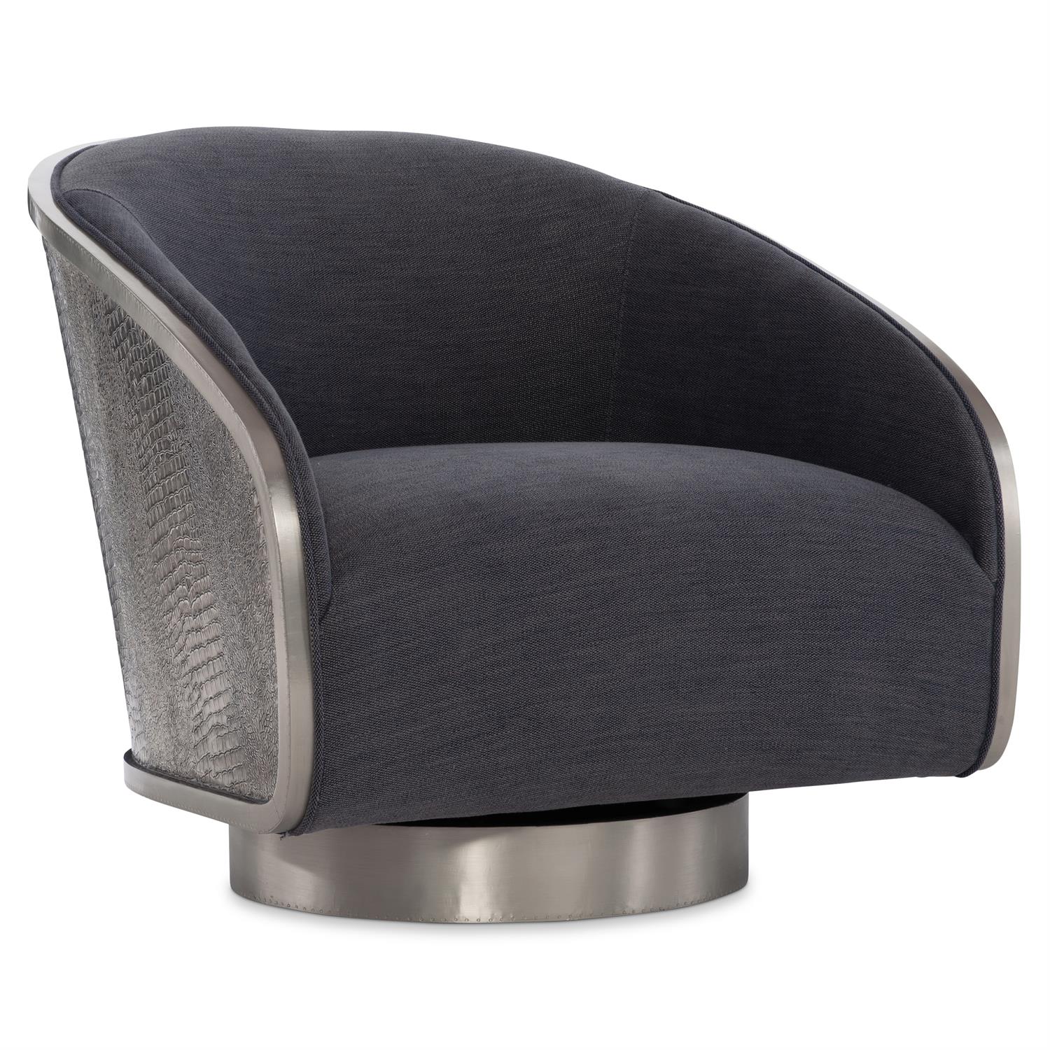Bernhardt Furniture Miles Fabric Swivel Chair in Black