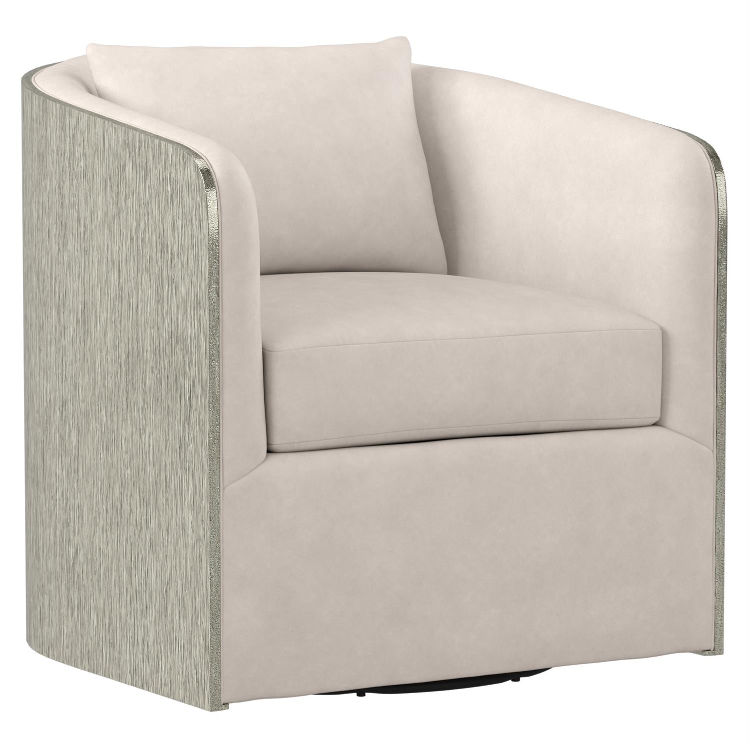 Bernhardt Furniture Eliot Fabric Swivel Chair in Ivory