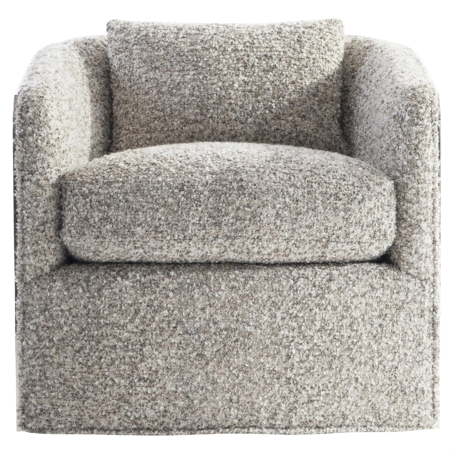 Bernhardt Furniture Alana Fabric Swivel Chair in Off-White