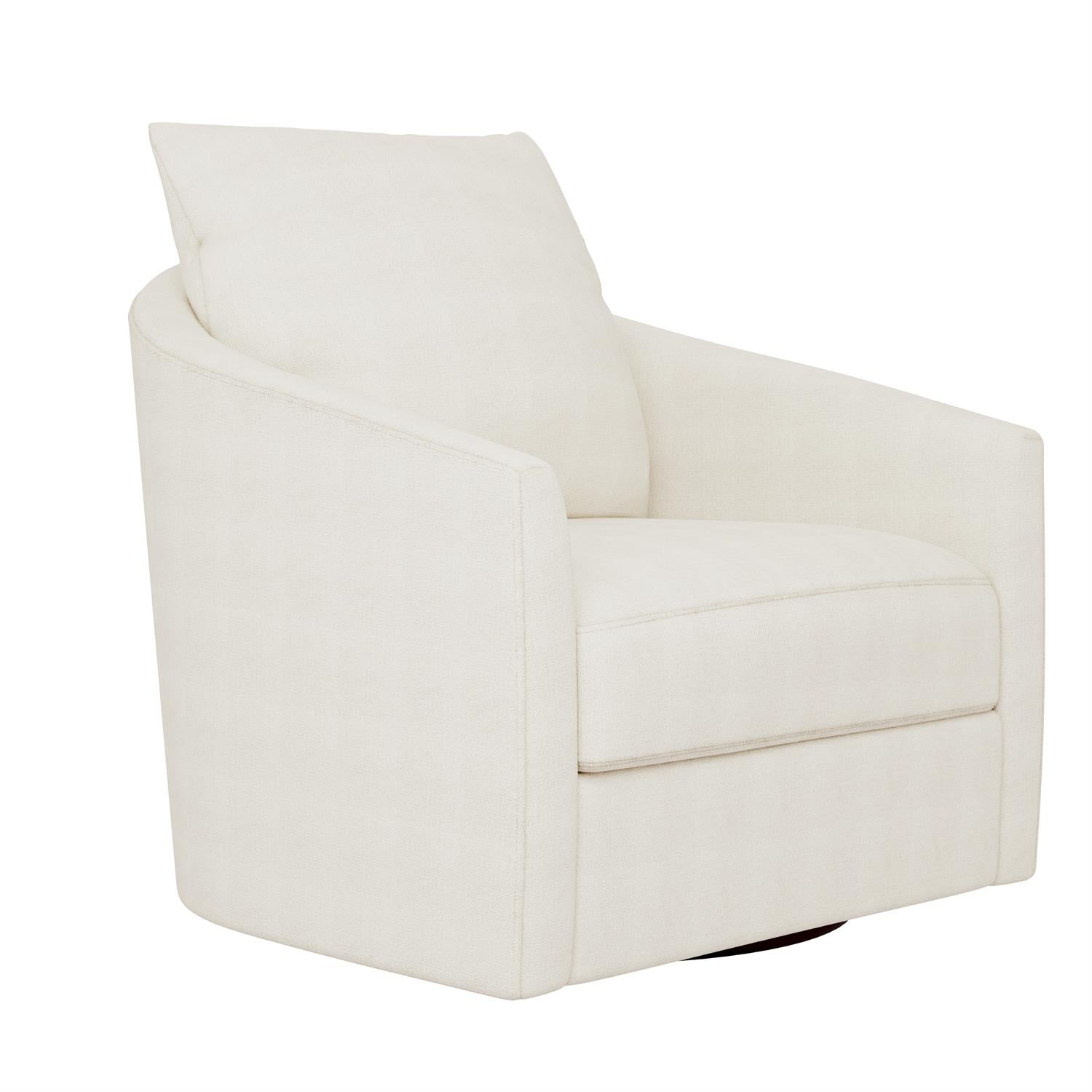 Bernhardt Furniture Astoria Fabric Swivel Chair in White