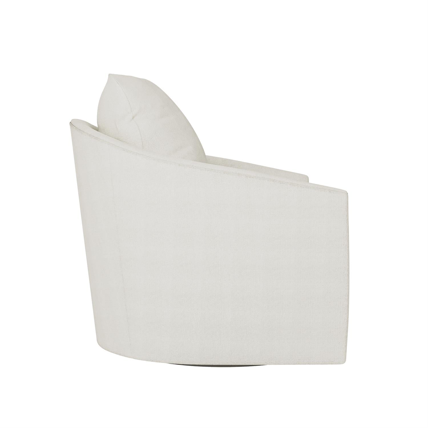 Bernhardt Furniture Astoria Fabric Swivel Chair in White