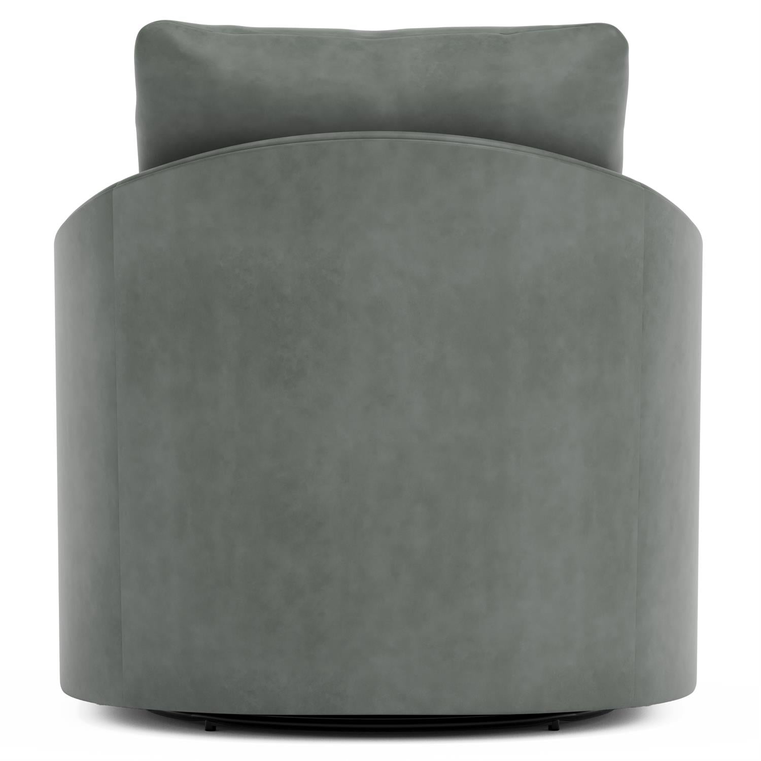 Bernhardt Furniture Astoria Leather Swivel Chair in Gray