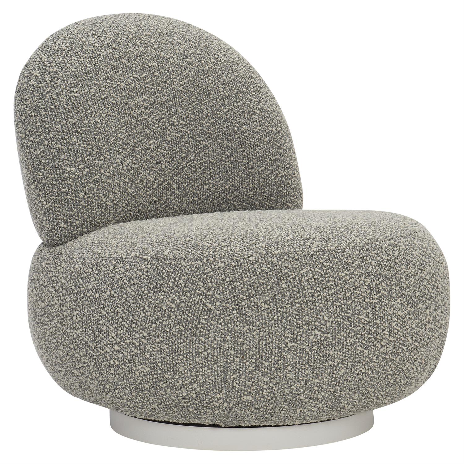 Bernhardt Furniture Lulu Fabric Swivel Chair in Winter White