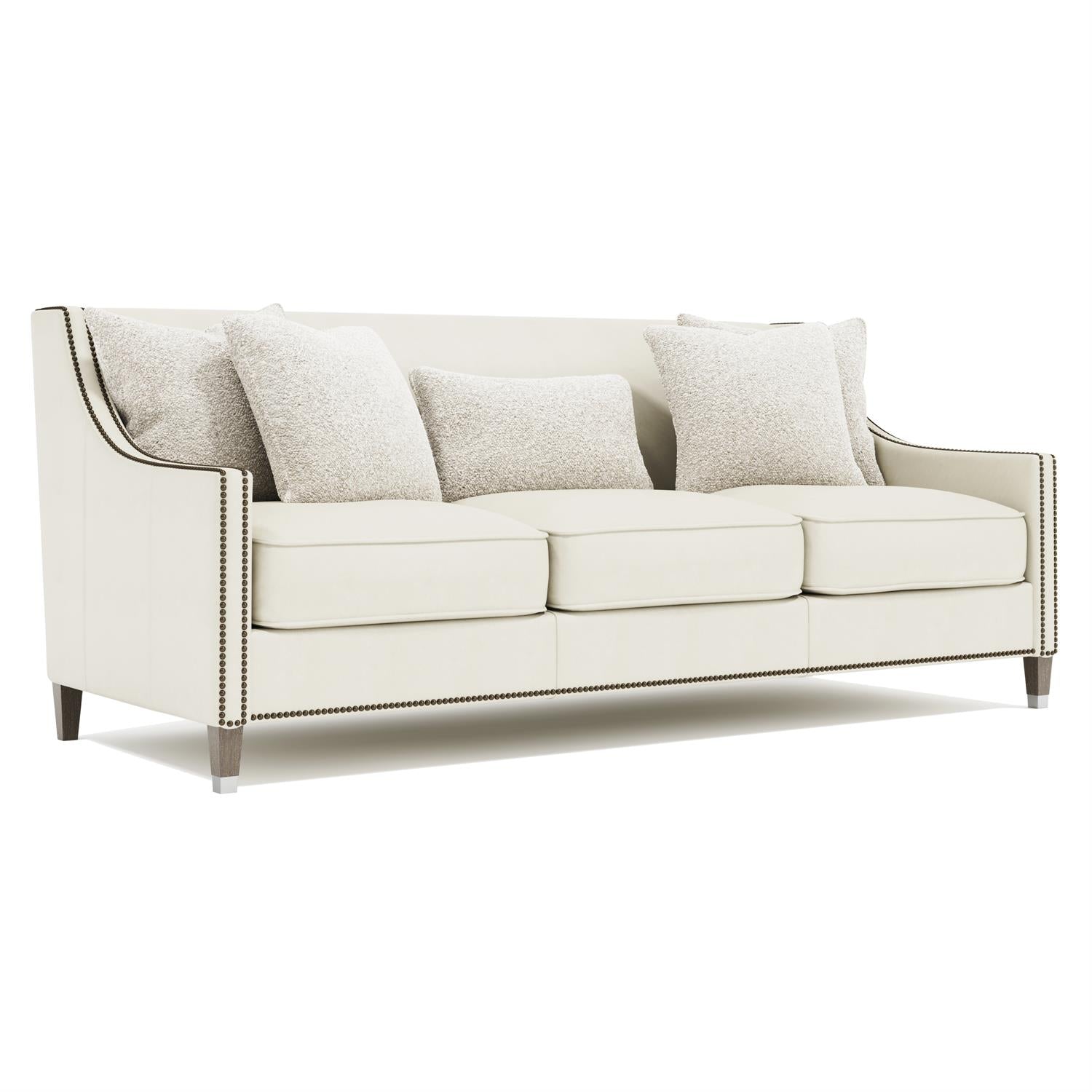 Bernhardt Furniture Palisades Three Seater Leather Sofa in Mocha