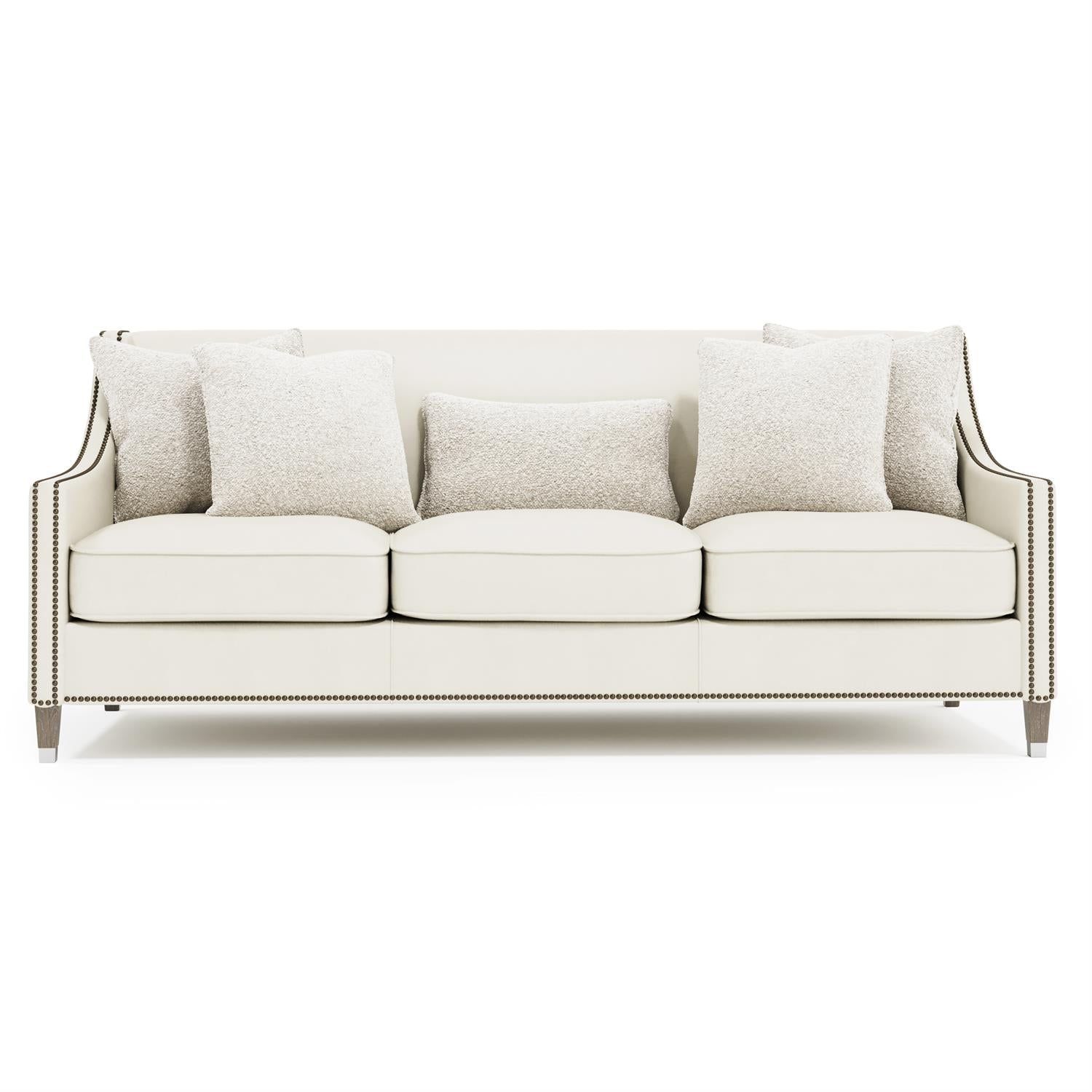 Bernhardt Furniture Palisades Three Seater Leather Sofa in Mocha