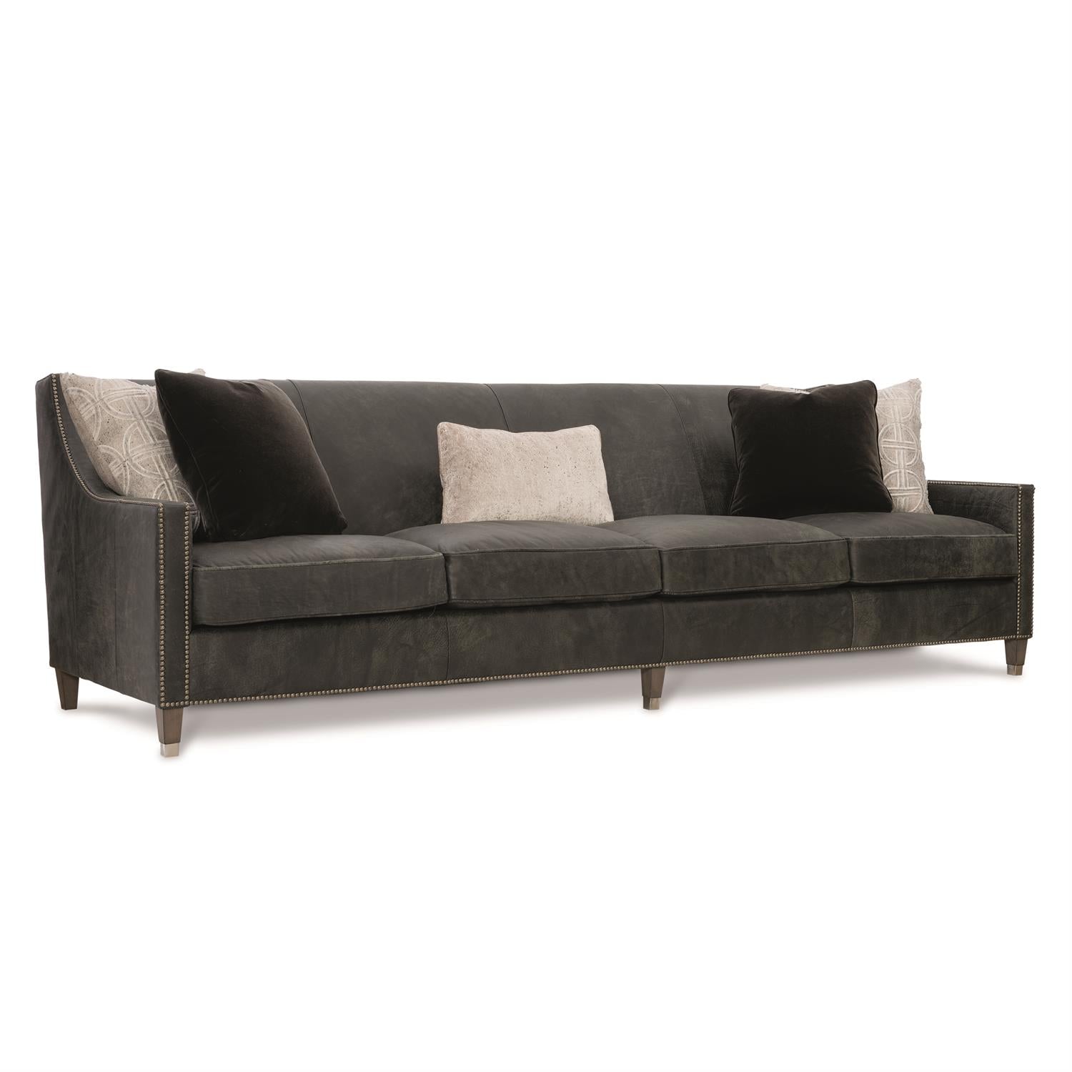 Bernhardt Furniture Palisades Leather Sofa in Mocha