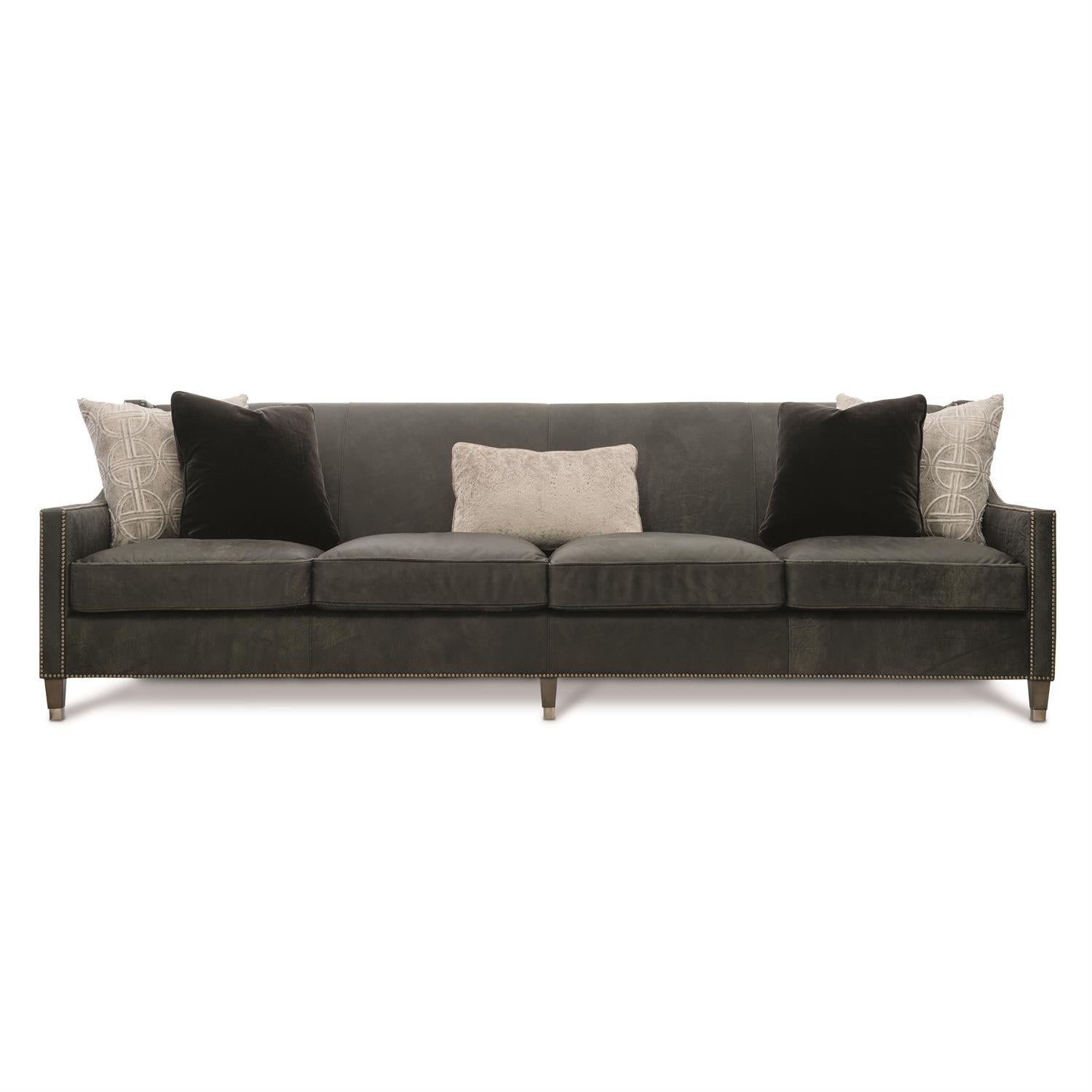 Bernhardt Furniture Palisades Leather Sofa in Mocha