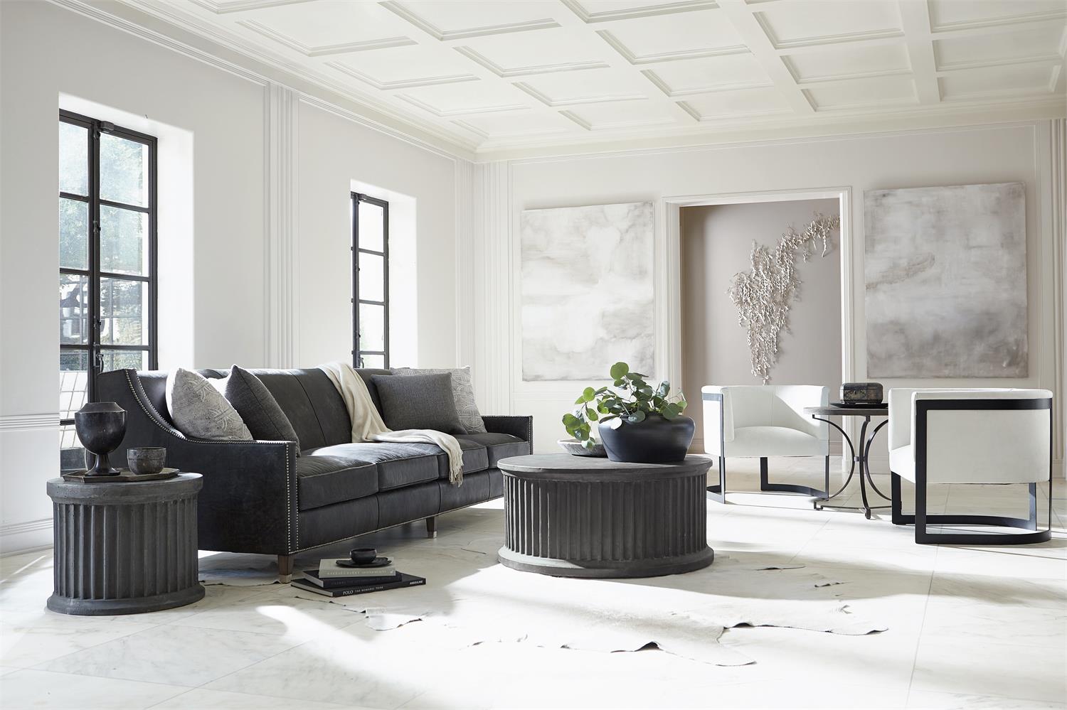 Bernhardt Furniture Palisades Leather Sofa in Mocha