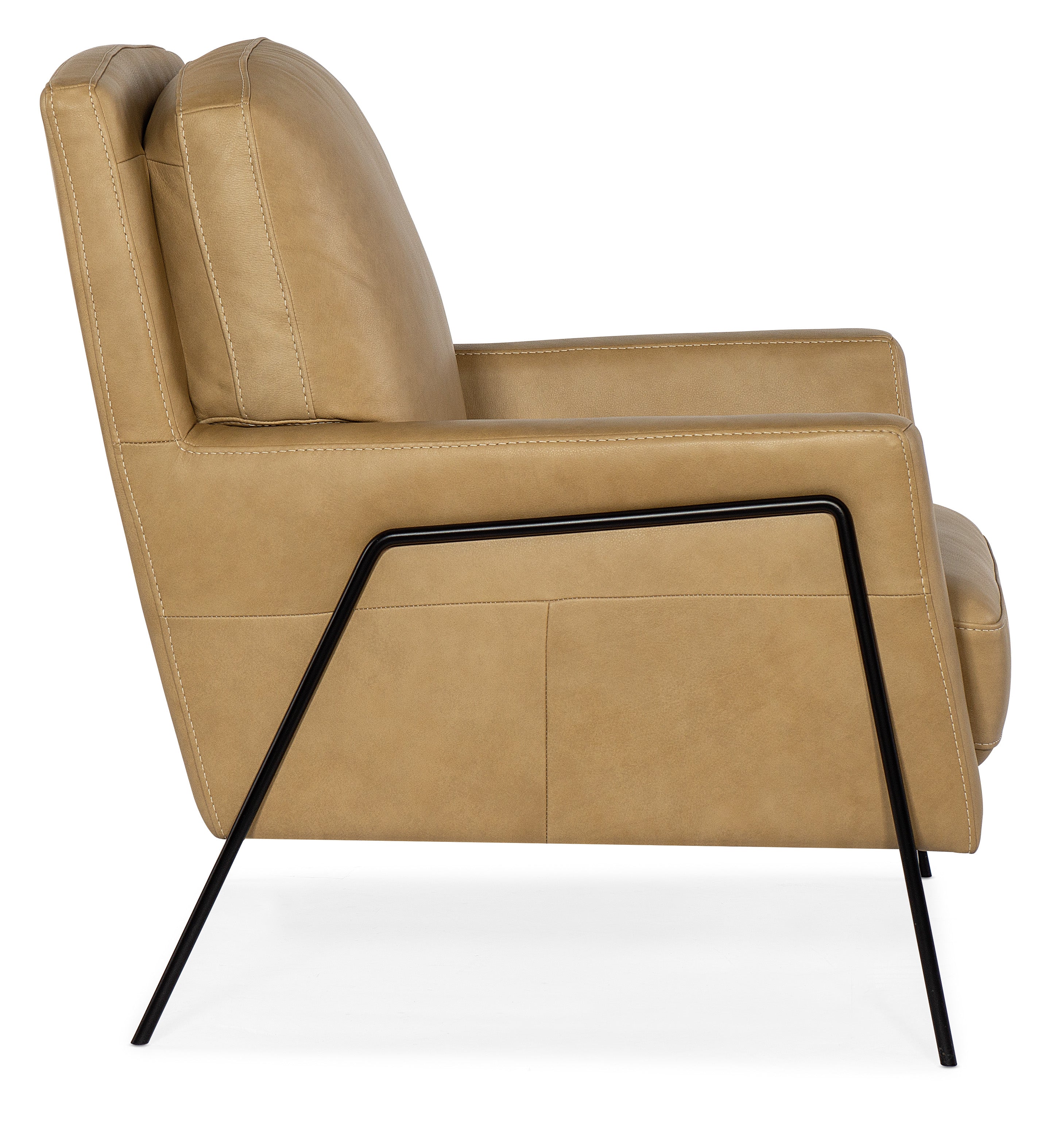 Hooker Furniture Amette Metal Frame Club Chair in Light Brown