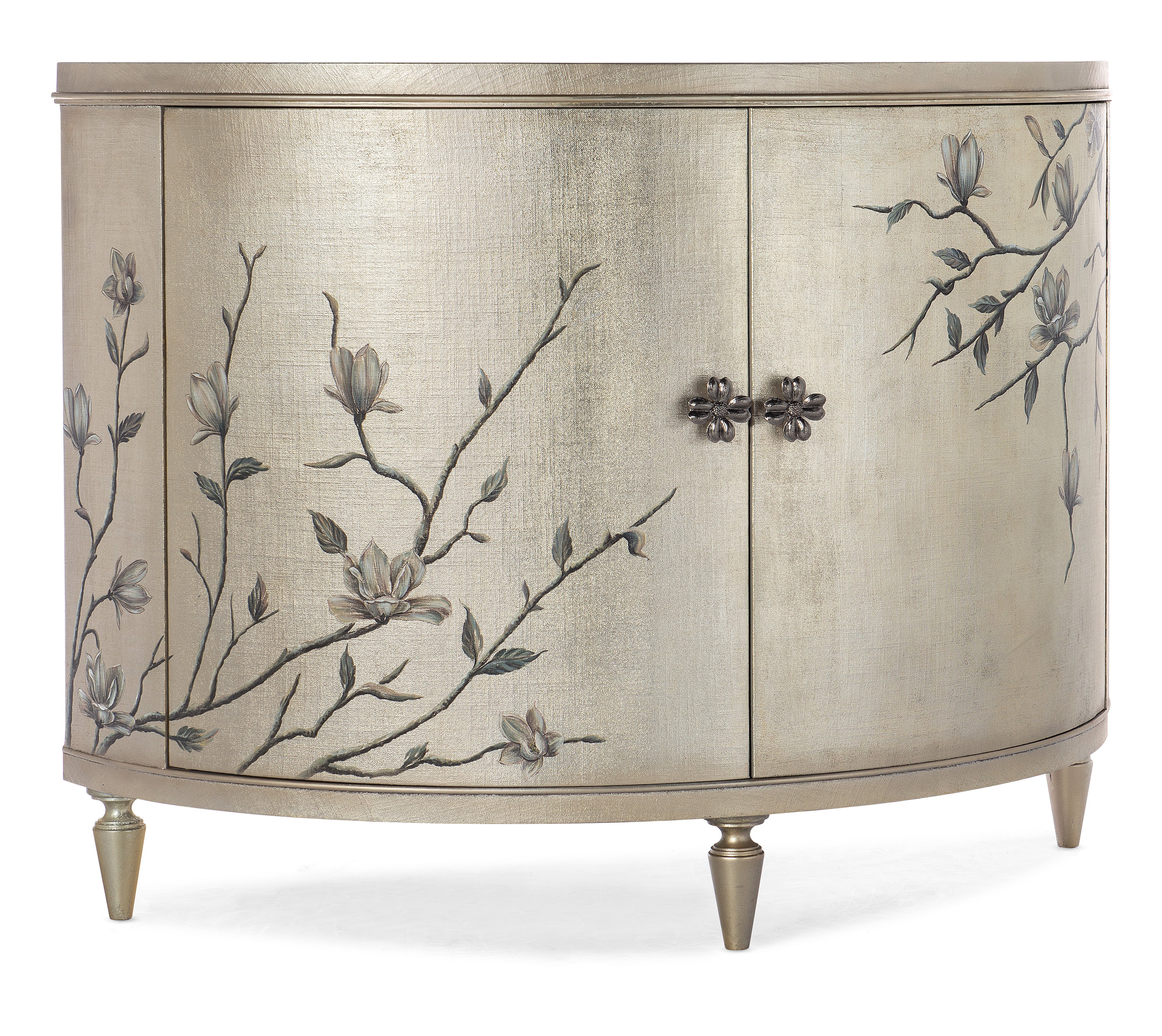 Hooker Furniture Melange Marguerite Two Door Demilune Chest in Champagne