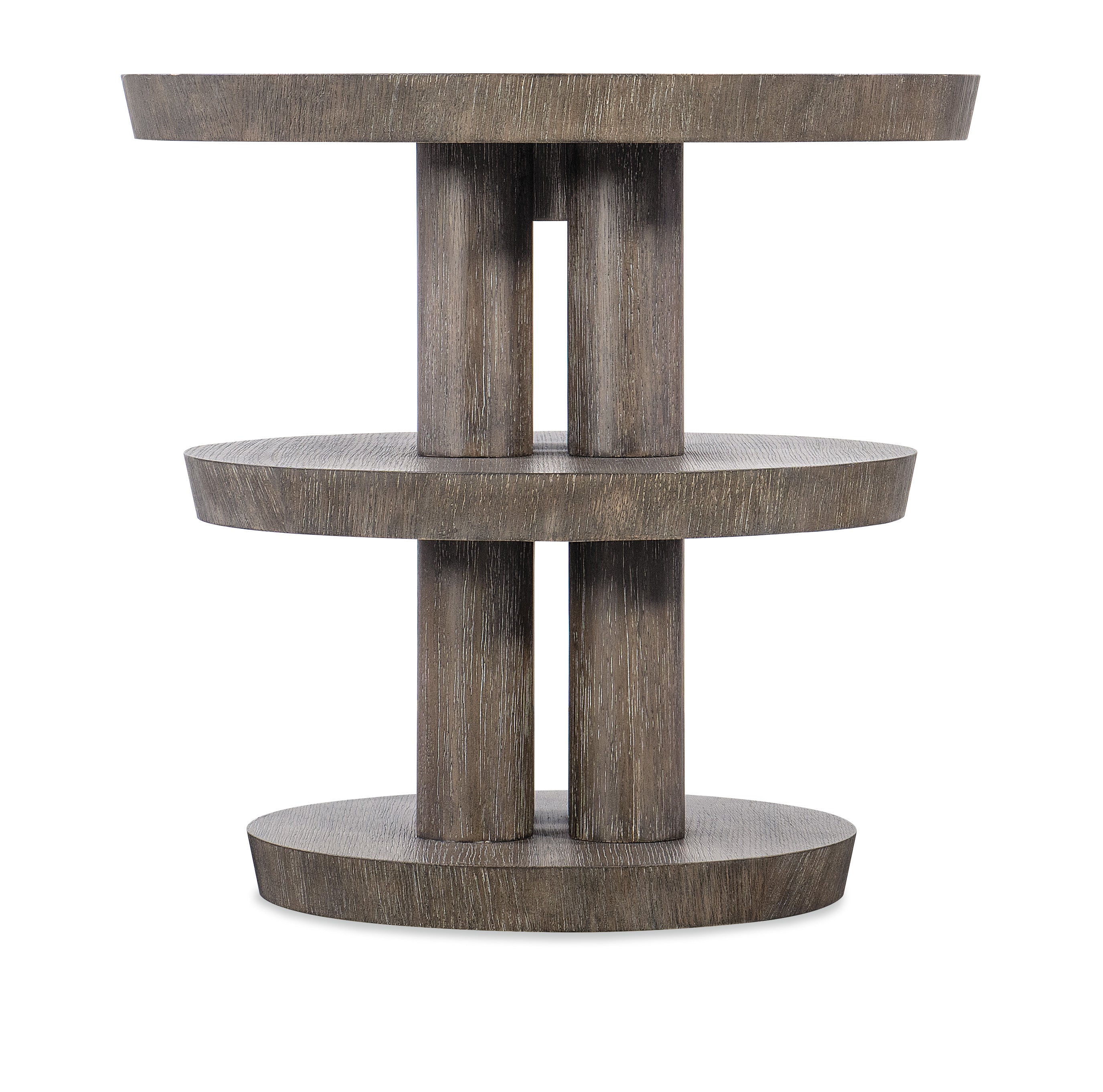 Hooker Furniture Modern Mood Round Side Table in Medium Brown